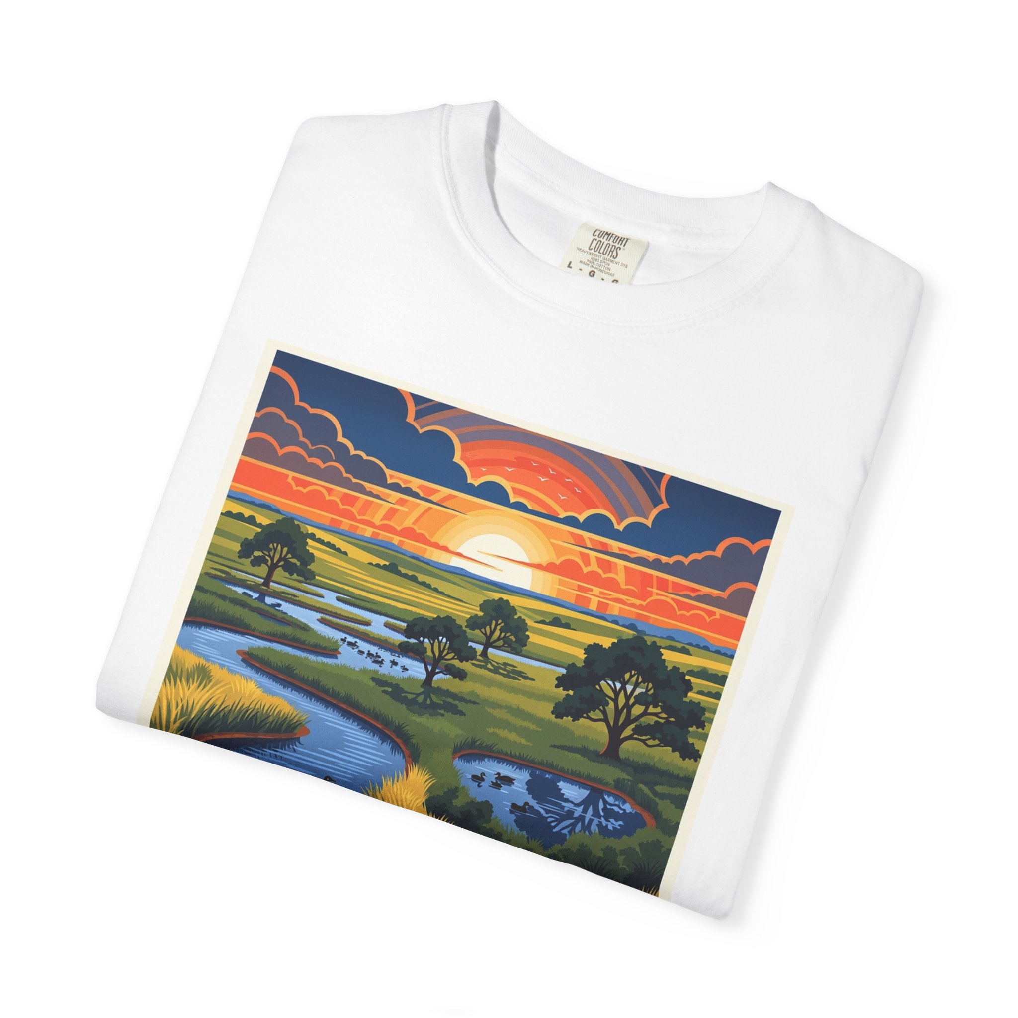 Deep Fork National Wildlife Refuge WPA Style Unisex T-shirt - Image 3