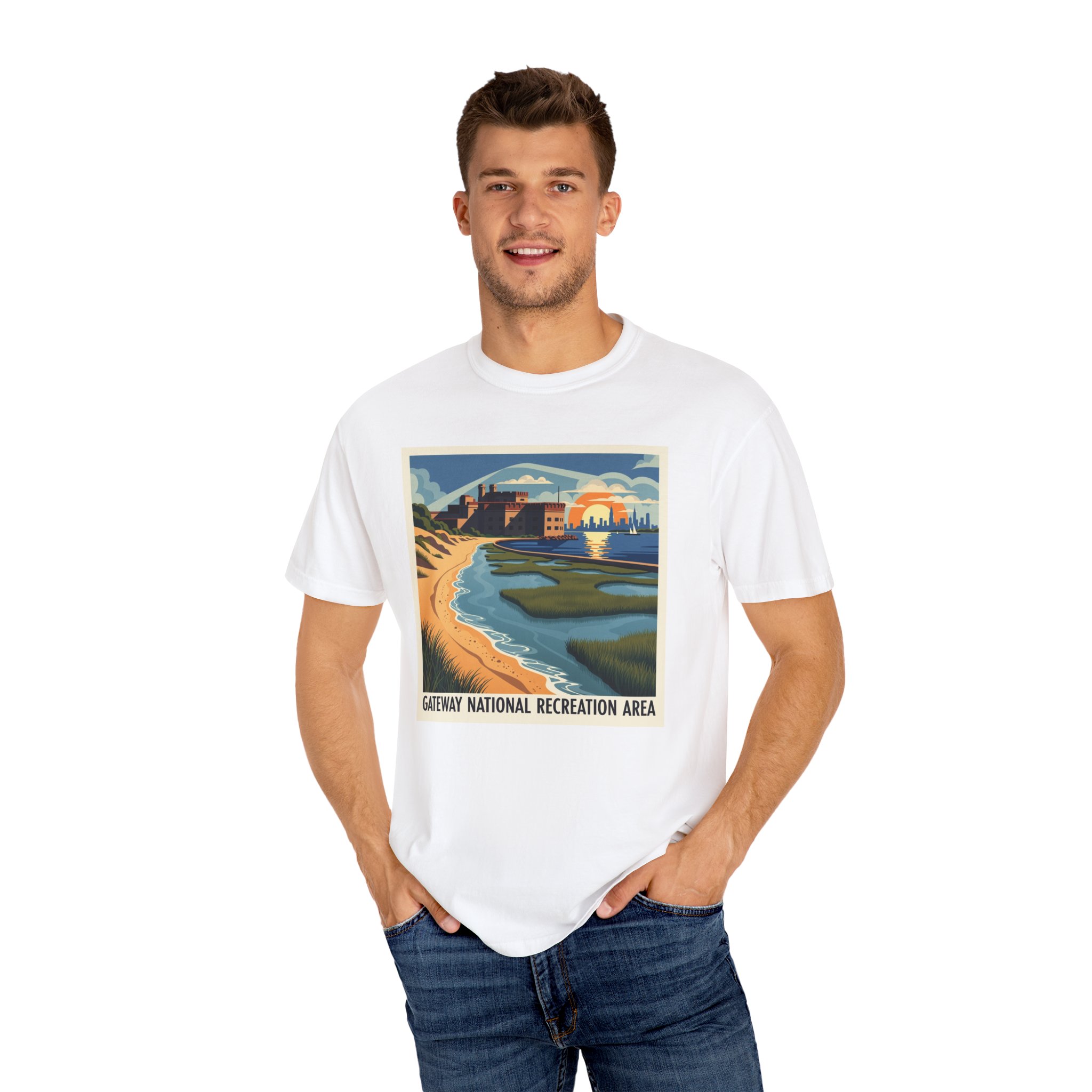 Gateway National Recreation Area WPA Style Unisex T-shirt - Image 4