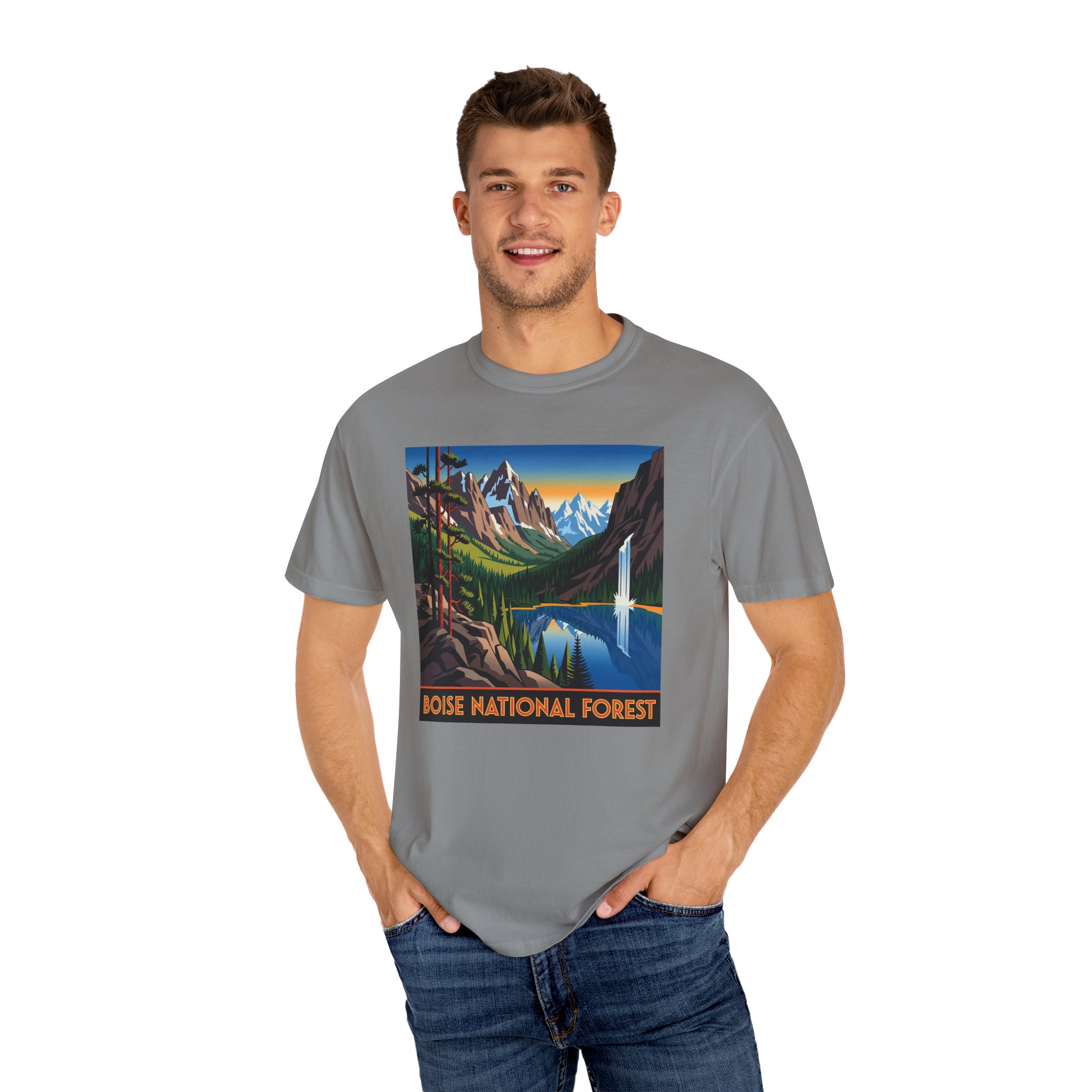 Boise National Forest WPA Style Unisex T-shirt - Image 10