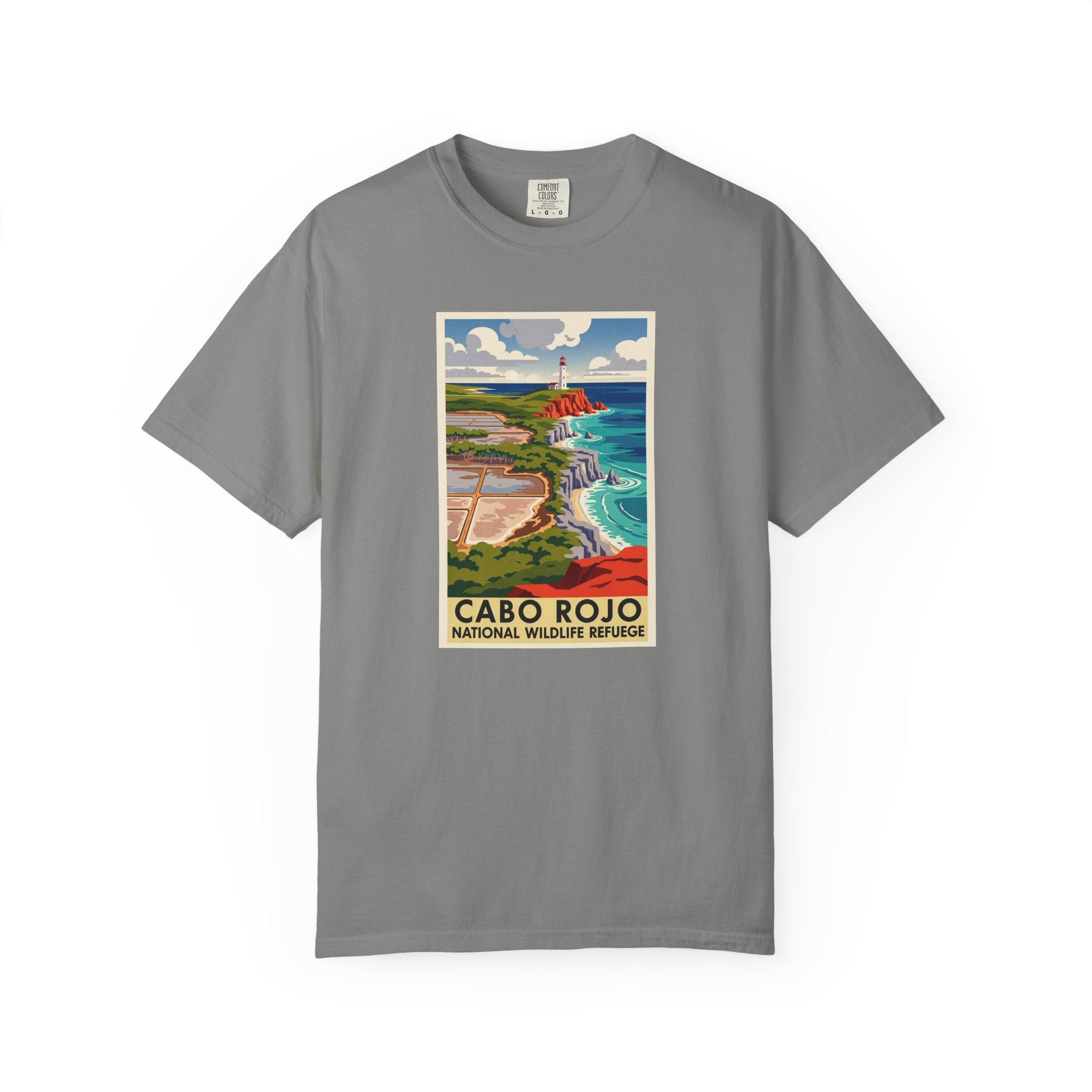 Cabo Rojo National Wildlife Refuge WPA Style Unisex T-shirt - Image 7