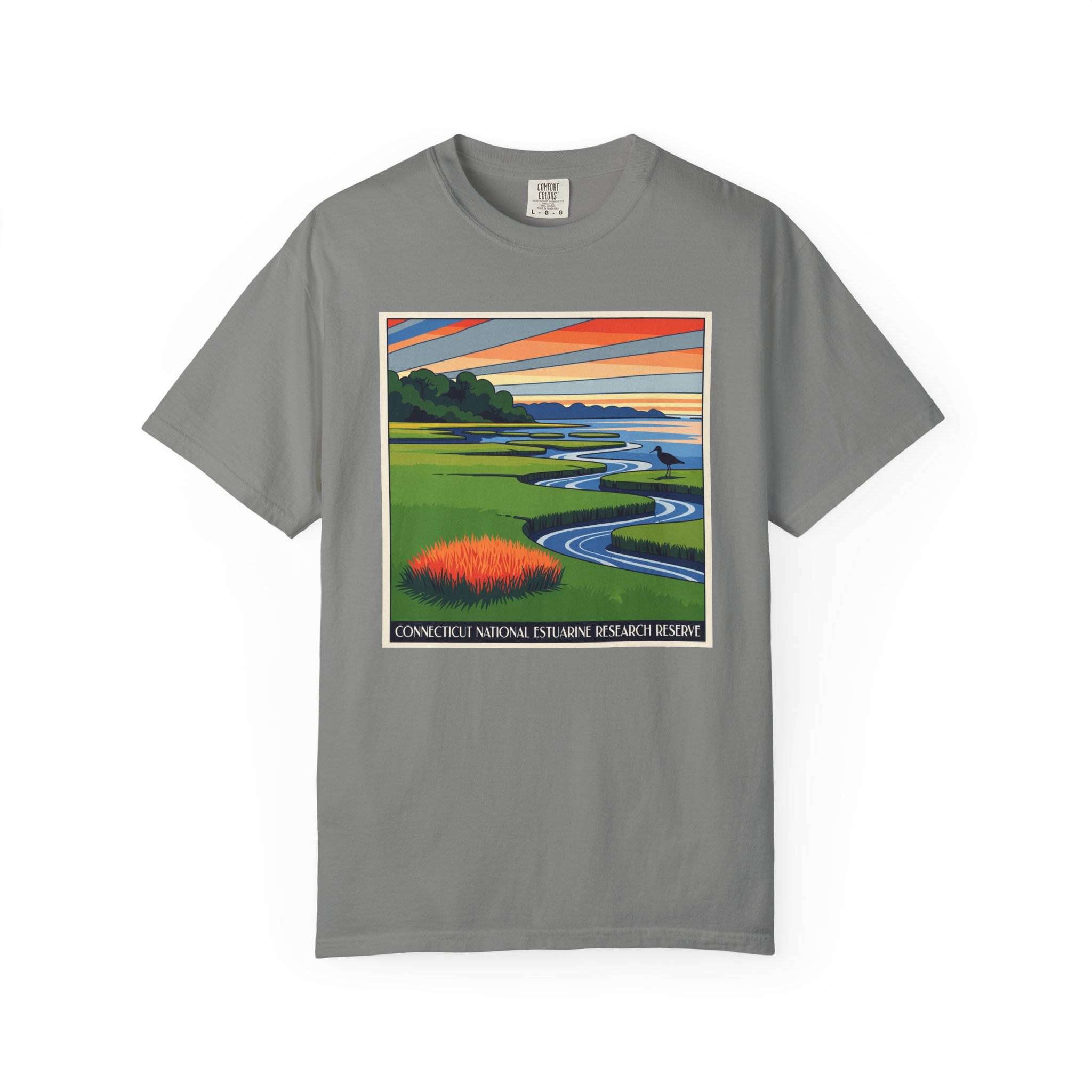 Connecticut National Estuarine Research Reserve WPA Style Unisex T-shirt - Image 7
