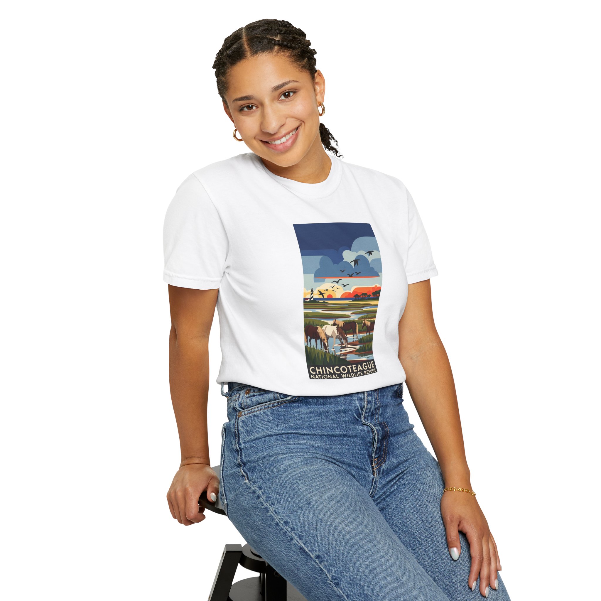 Chincoteague National Wildlife Refuge WPA Style Unisex T-shirt - Image 5