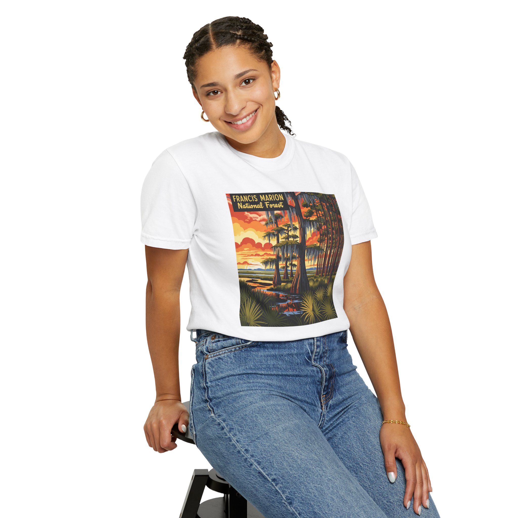 Francis Marion National Forest WPA Style Unisex T-shirt - Image 5
