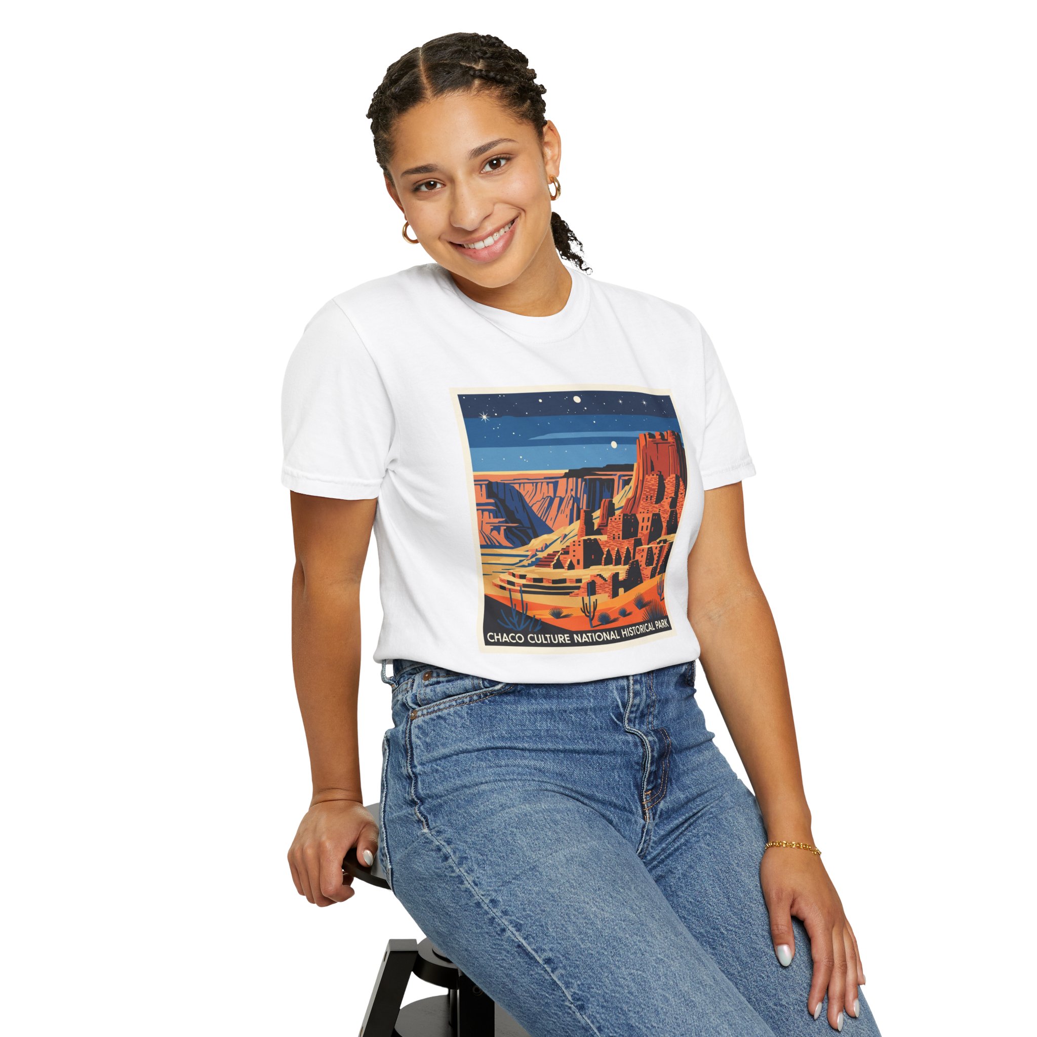 Chaco Culture National Historical Park WPA Style Unisex T-shirt - Image 5