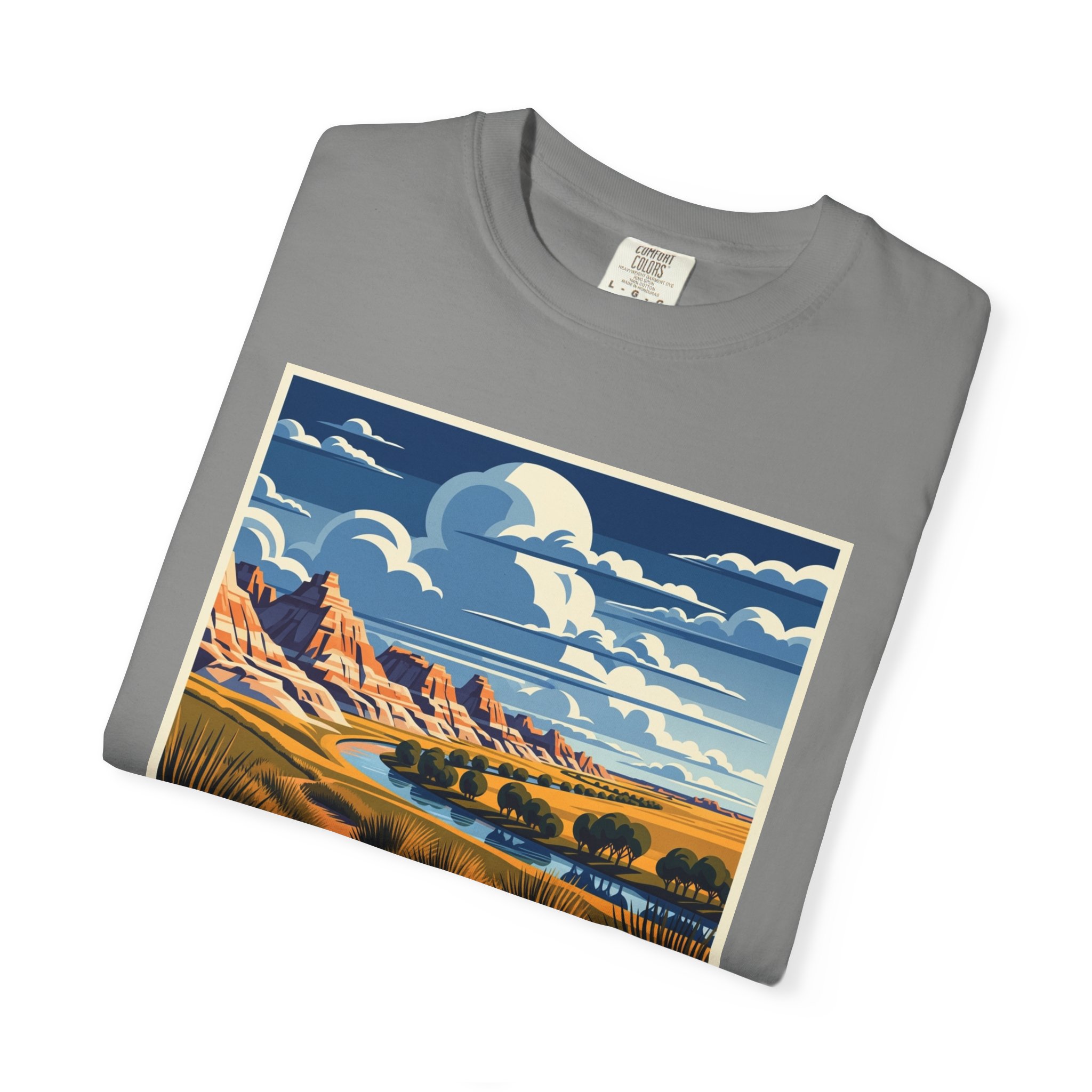 Little Missouri National Grassland WPA Style Unisex T-shirt - Image 9