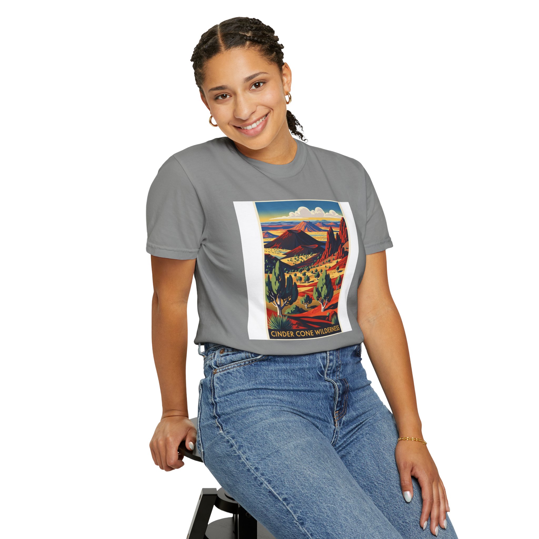 Cinder Cone Wilderness WPA Style Unisex T-shirt - Image 11
