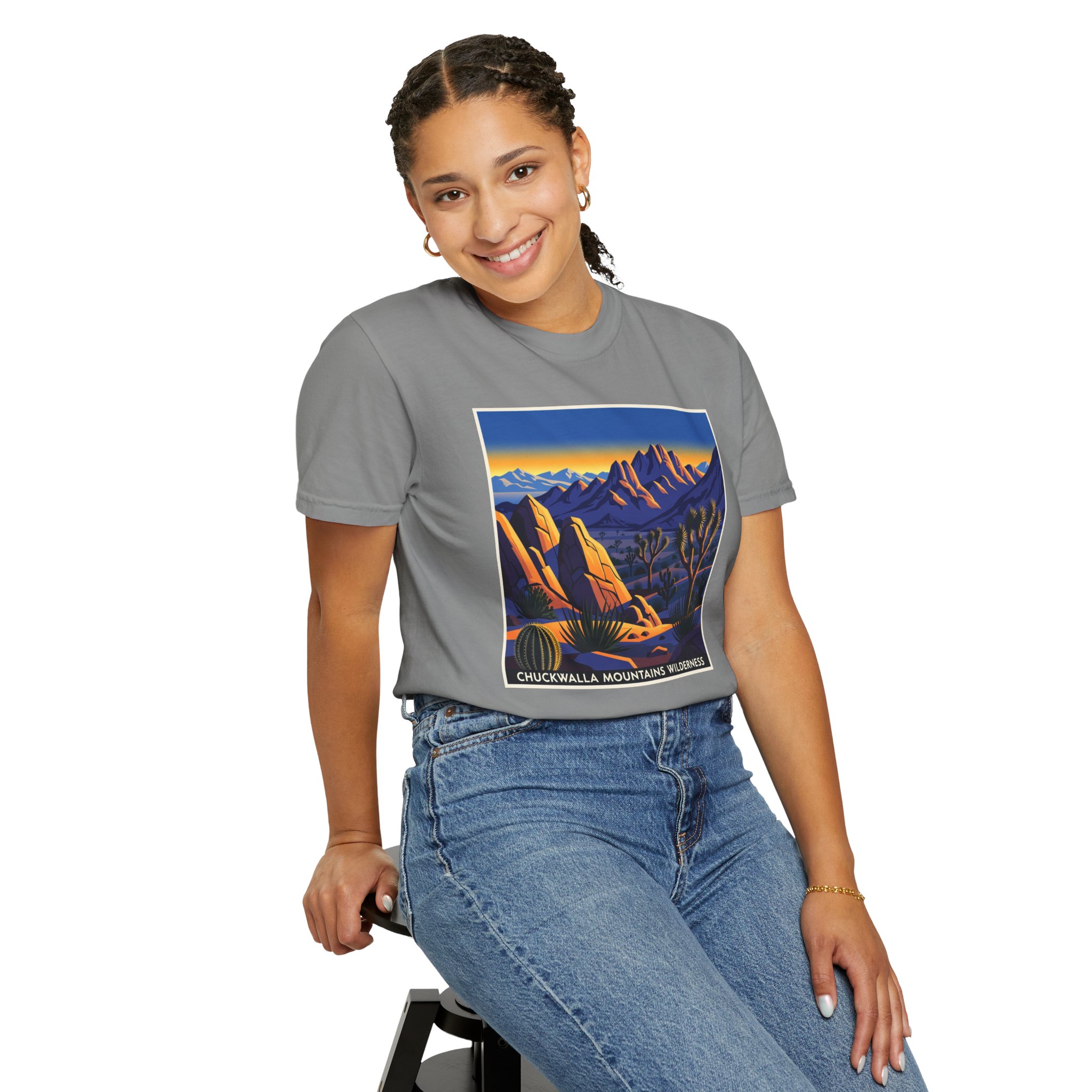 Chuckwalla Mountains Wilderness WPA Style Unisex T-shirt - Image 11