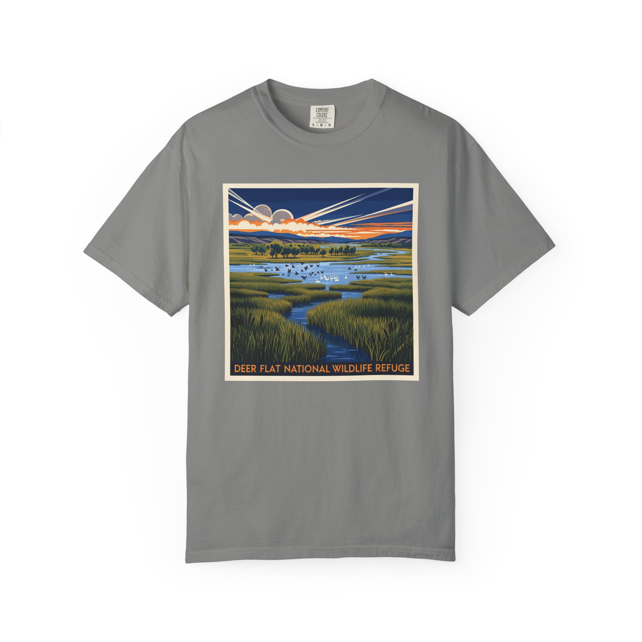 Deer Flat National Wildlife Refuge WPA Style Unisex T-shirt - Image 7