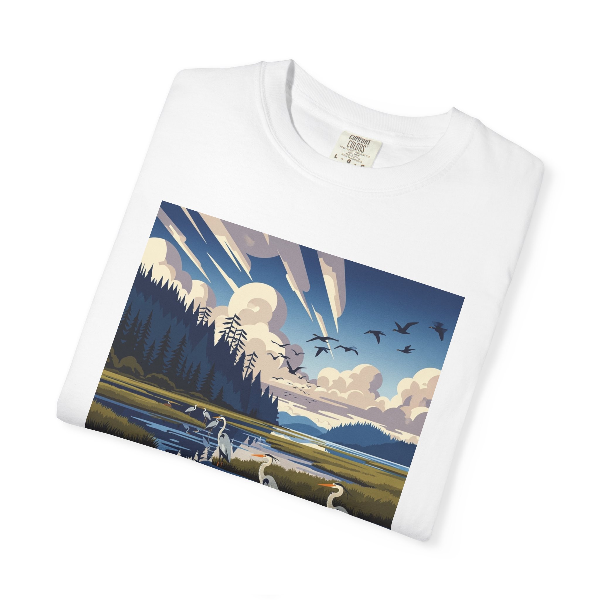 Lewis and Clark National Wildlife Refuge WPA Style Unisex T-shirt - Image 3