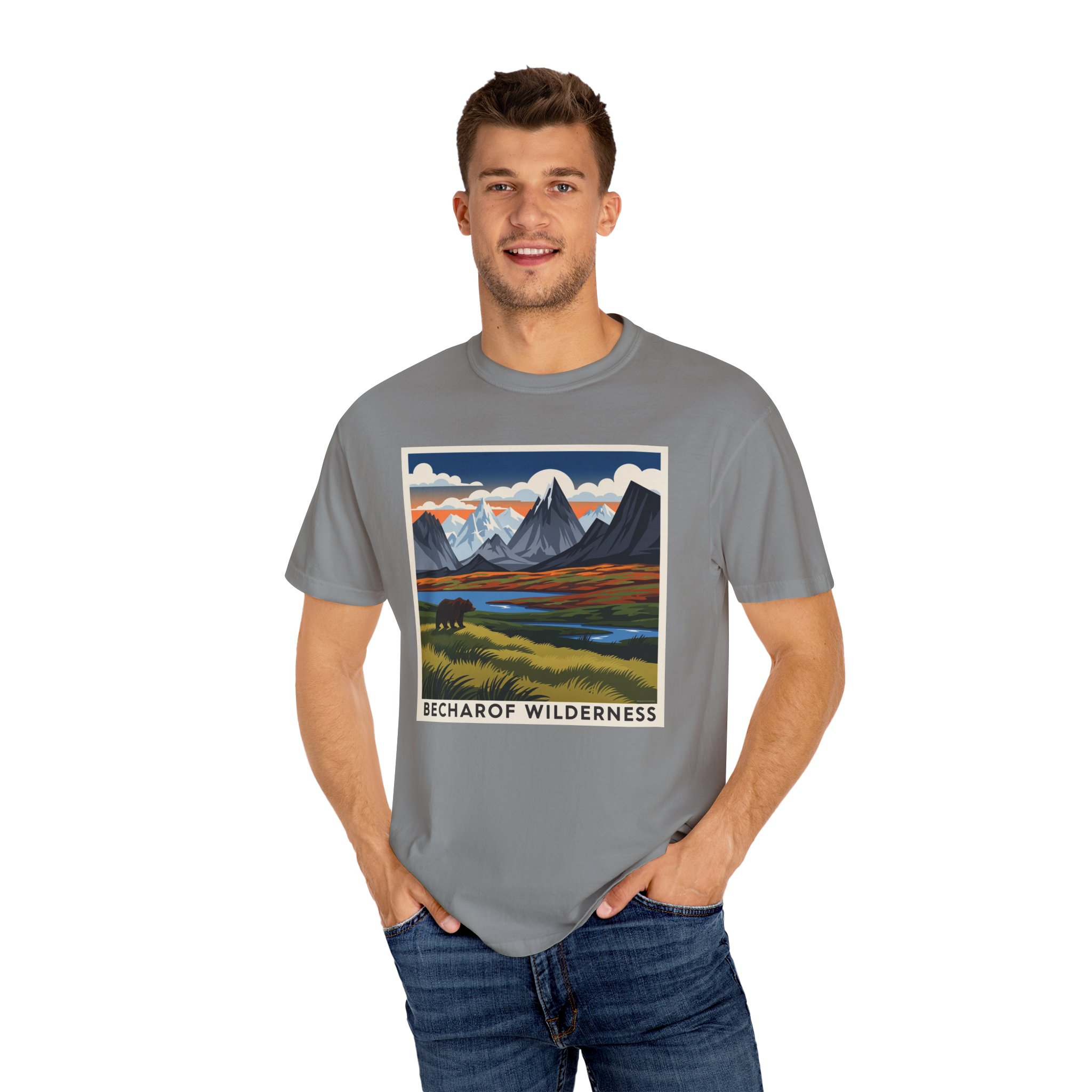 Becharof Wilderness WPA Style Unisex T-shirt - Image 10