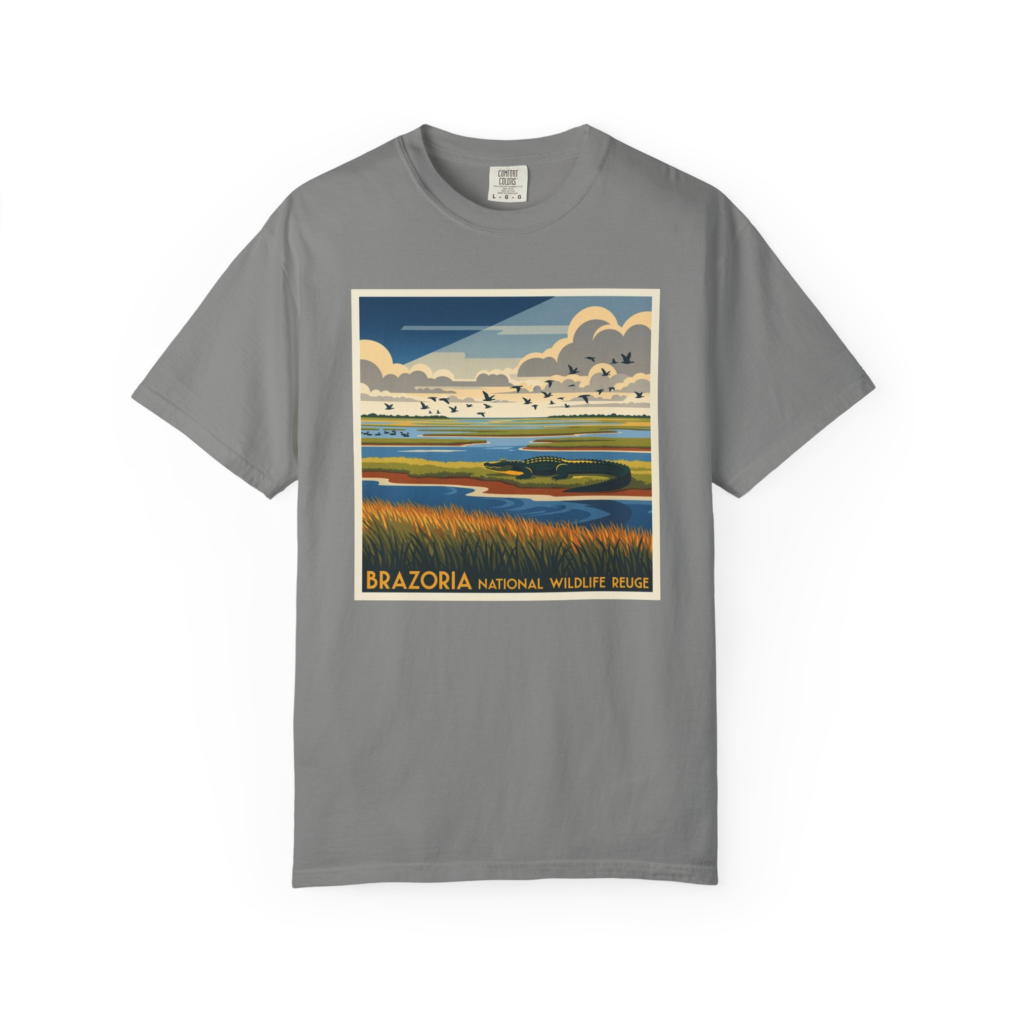 Brazoria National Wildlife Refuge WPA Style Unisex T-shirt - Image 7