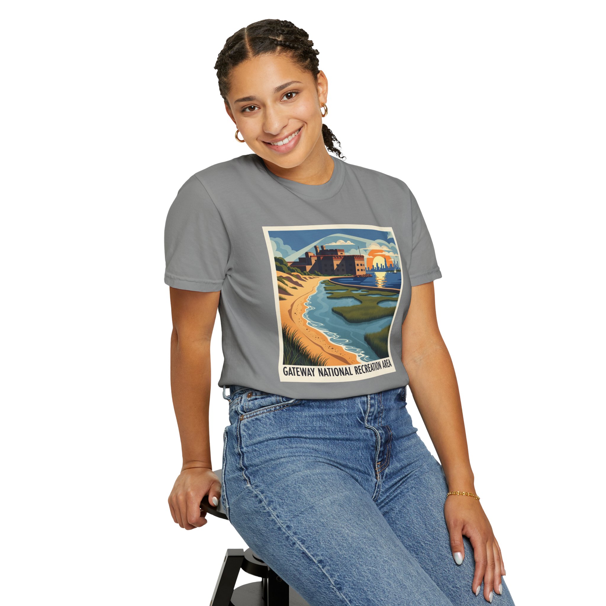 Gateway National Recreation Area WPA Style Unisex T-shirt - Image 11