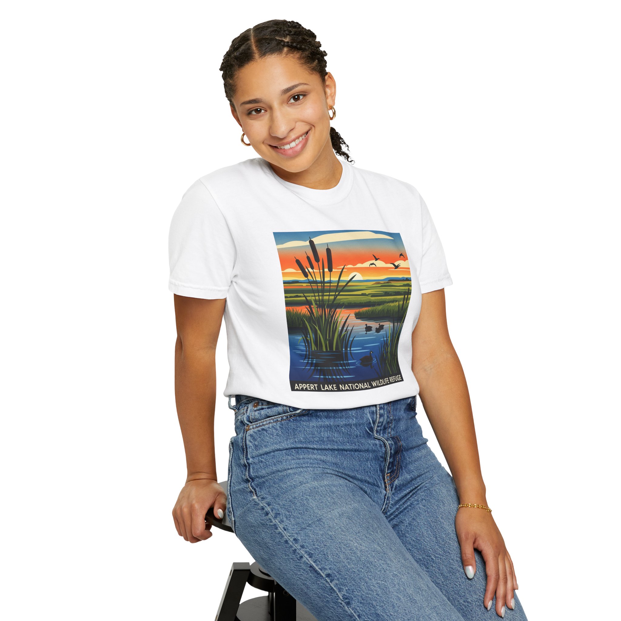 Appert Lake National Wildlife Refuge WPA Style Unisex T-shirt - Image 5