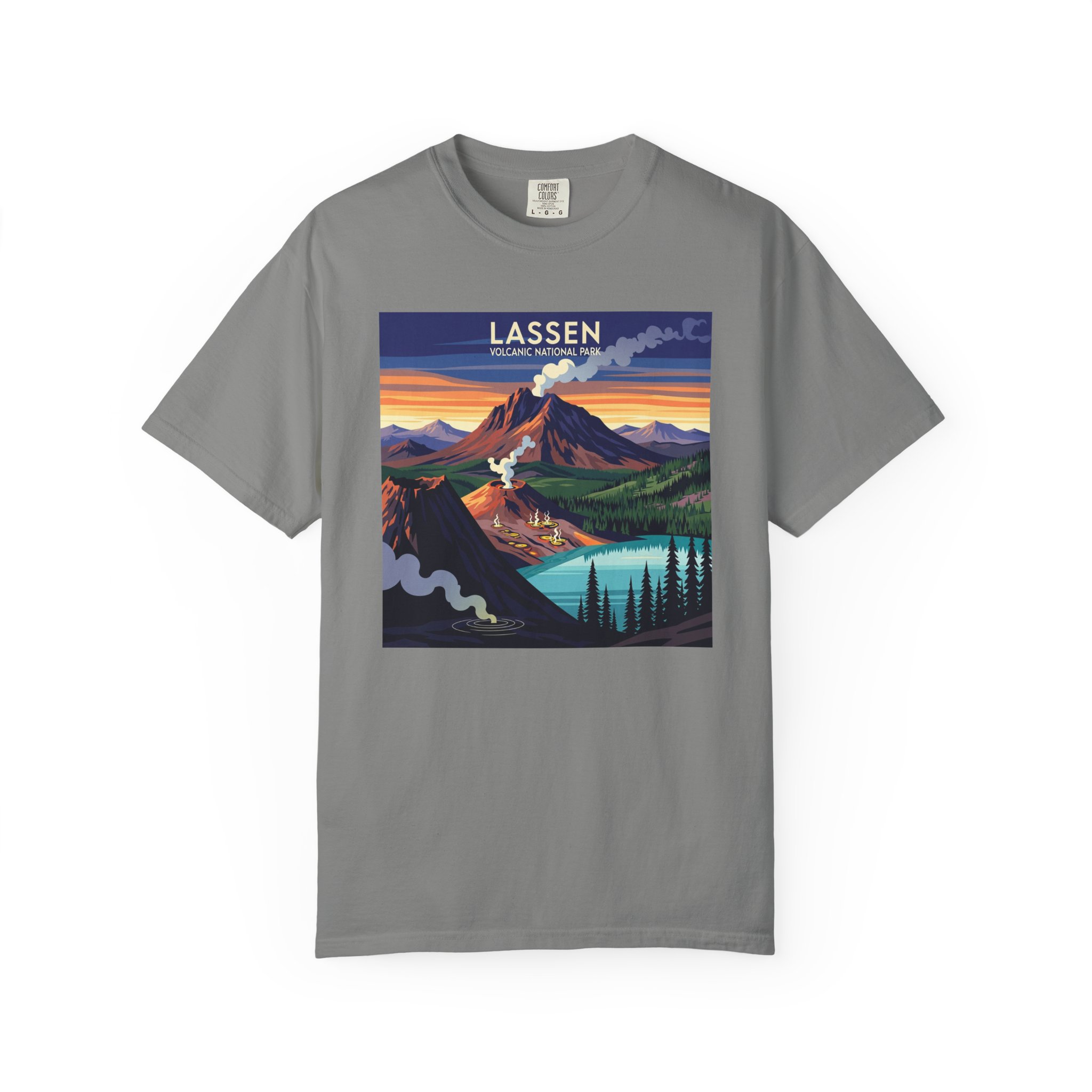 Lassen Volcanic National Park WPA Style Unisex T-shirt - Image 7