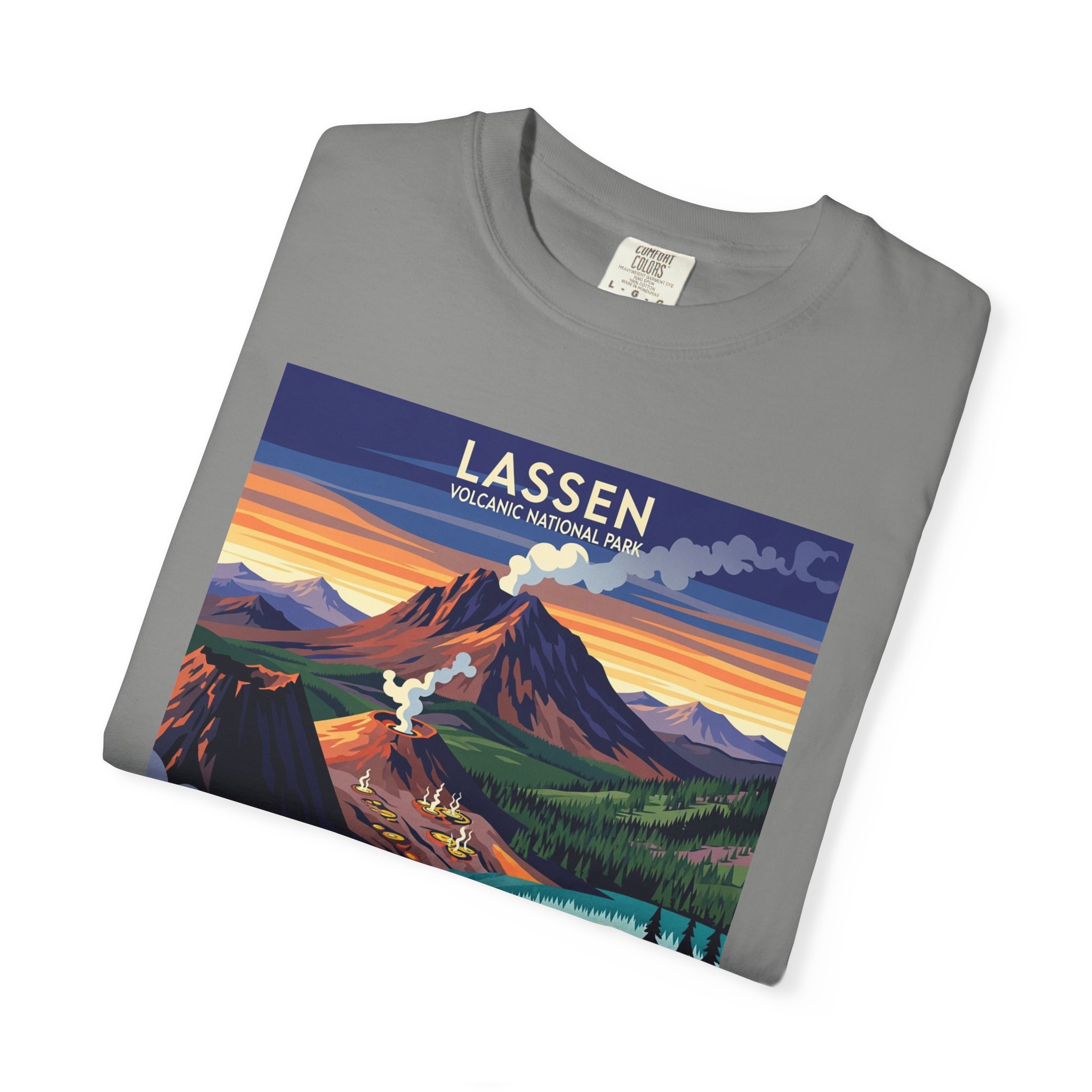 Lassen Volcanic National Park WPA Style Unisex T-shirt - Image 9
