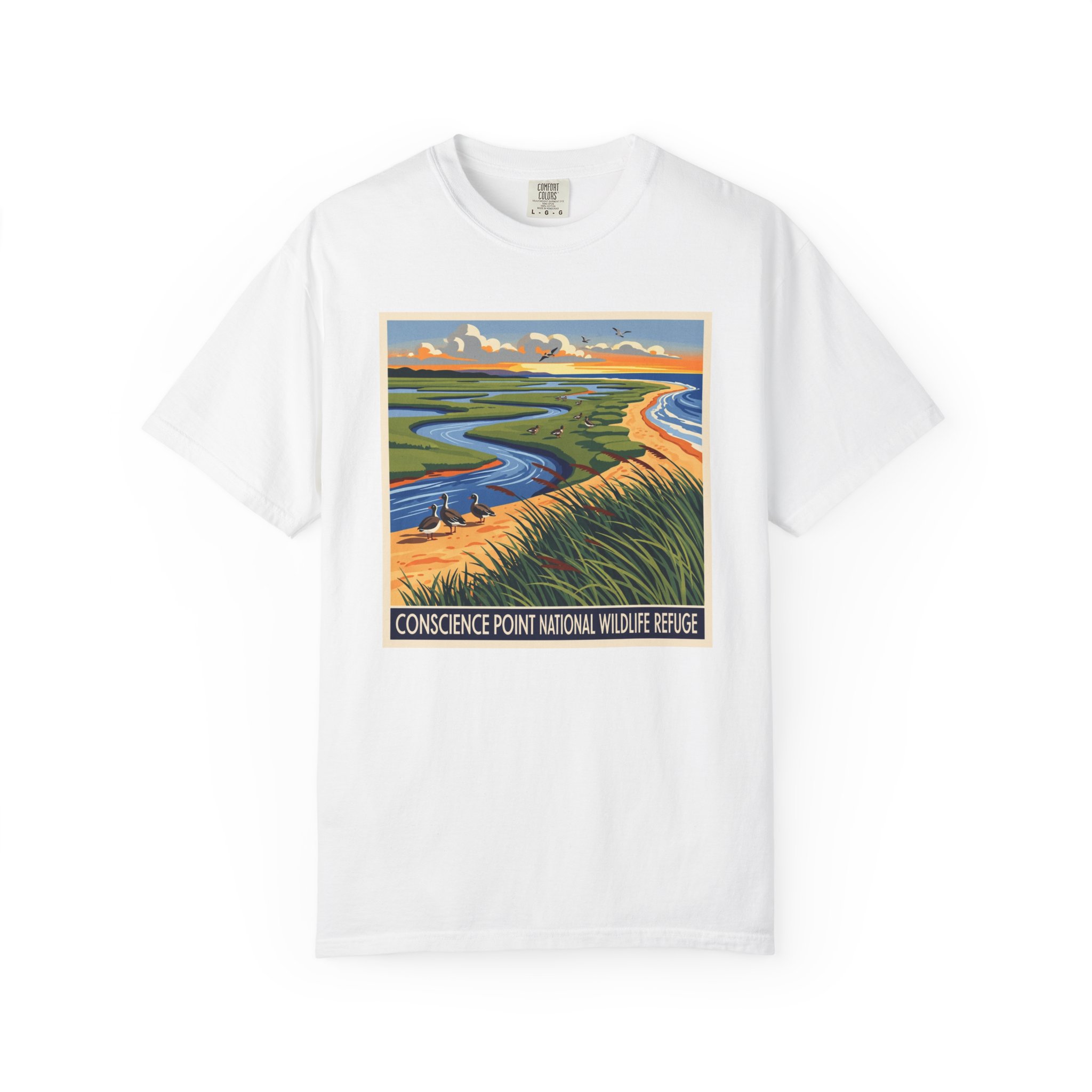 Conscience Point National Wildlife Refuge WPA Style Unisex T-shirt