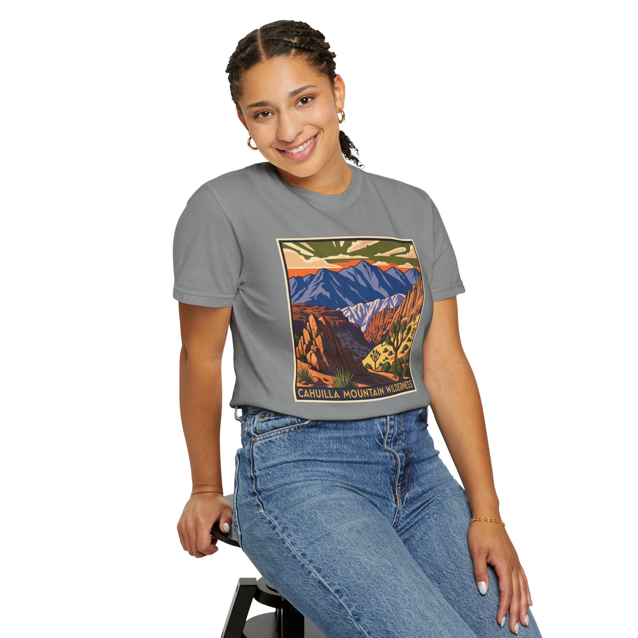 Cahuilla Mountain Wilderness WPA Style Unisex T-shirt - Image 11