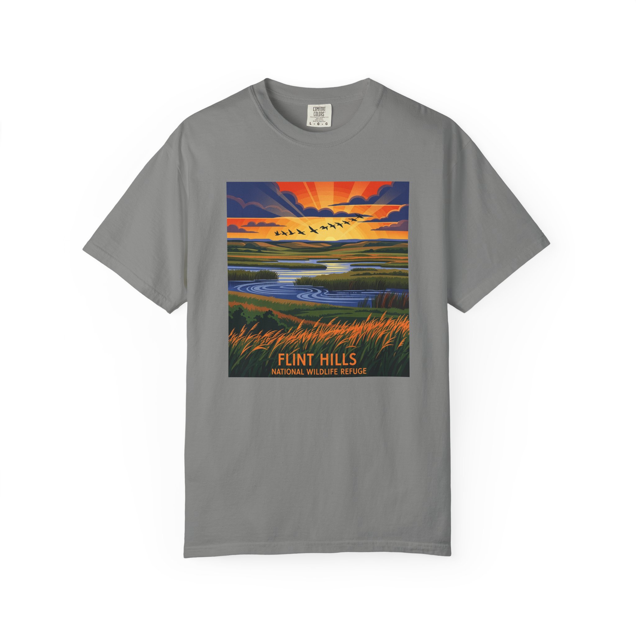 Flint Hills National Wildlife Refuge WPA Style Unisex T-shirt - Image 7