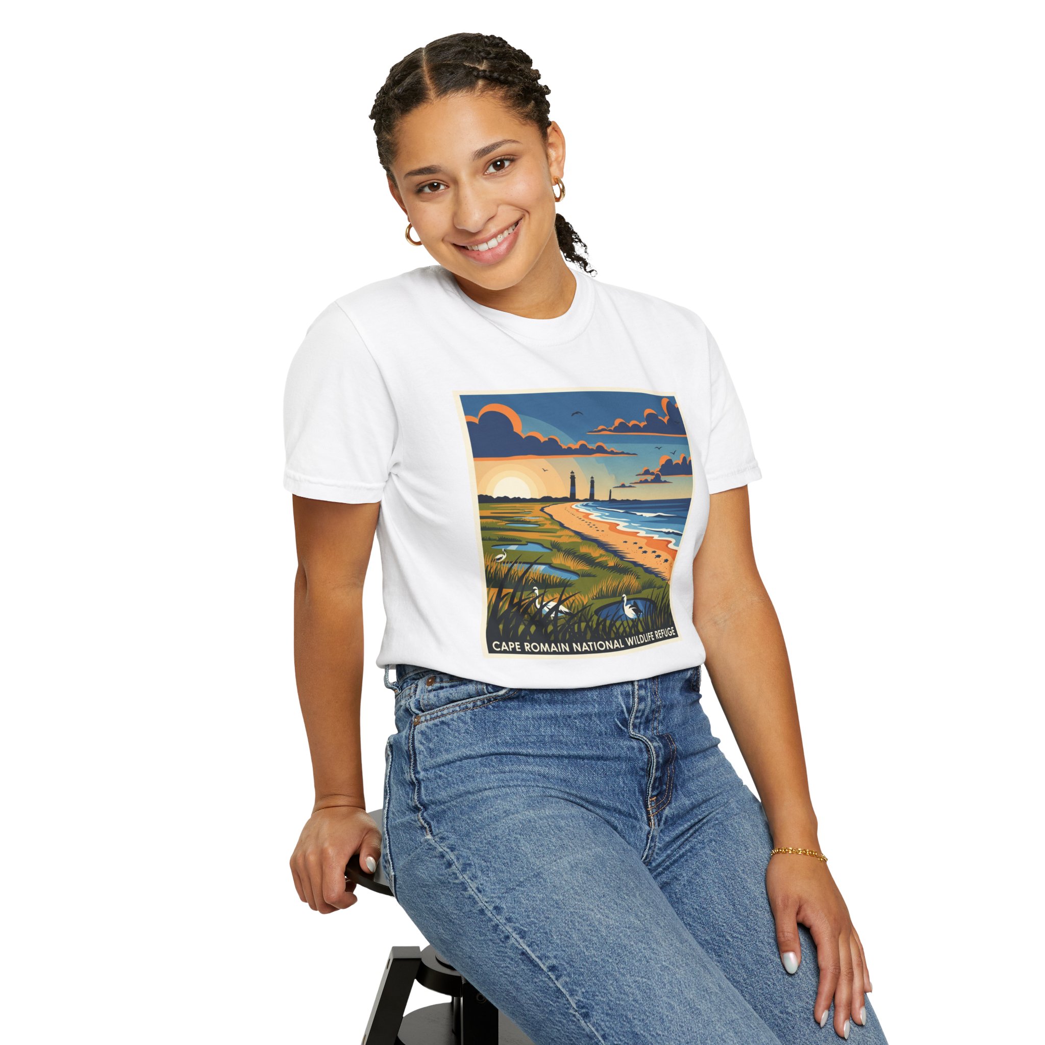 Cape Romain National Wildlife Refuge WPA Style Unisex T-shirt - Image 5