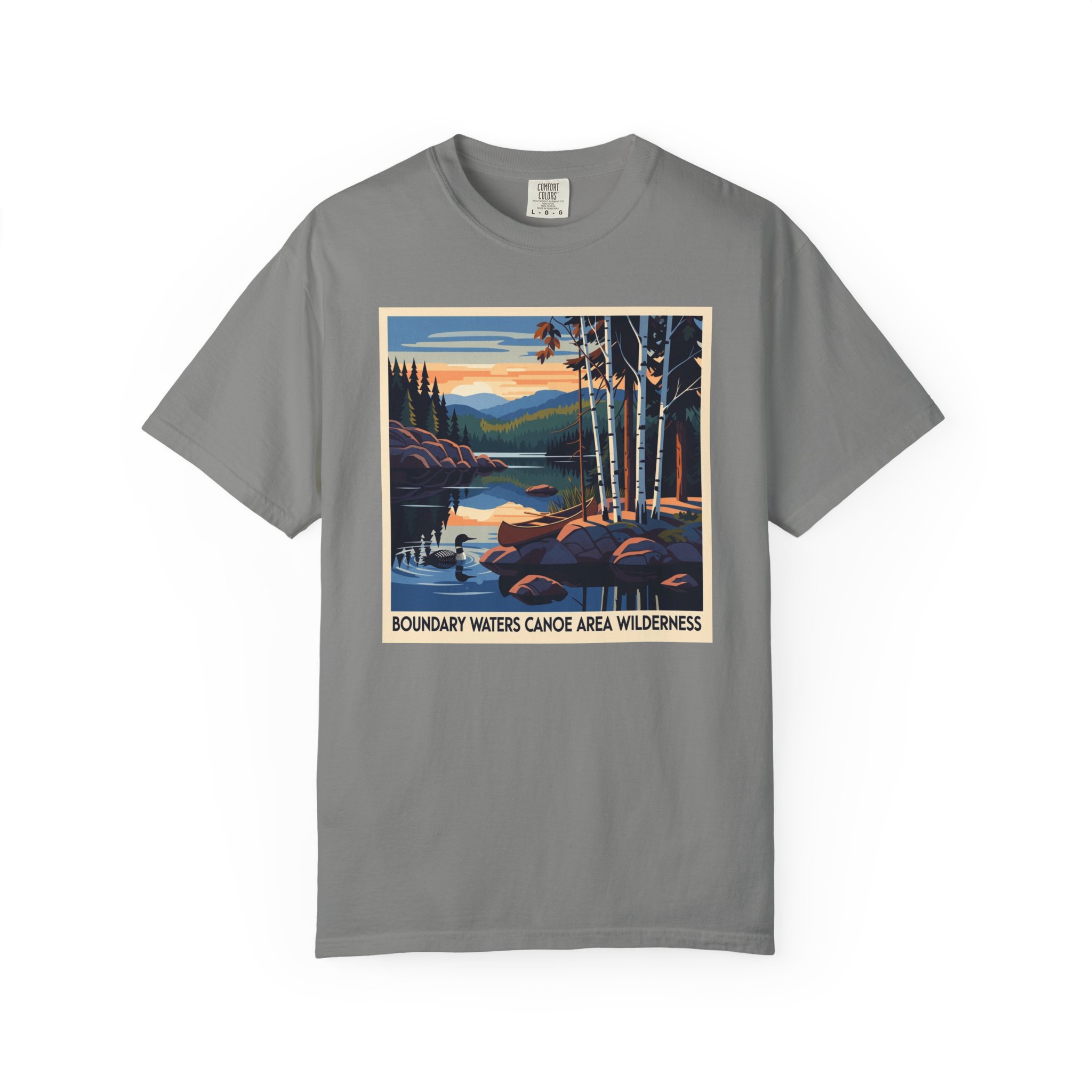 Boundary Waters Canoe Area Wilderness WPA Style Unisex T-shirt - Image 7