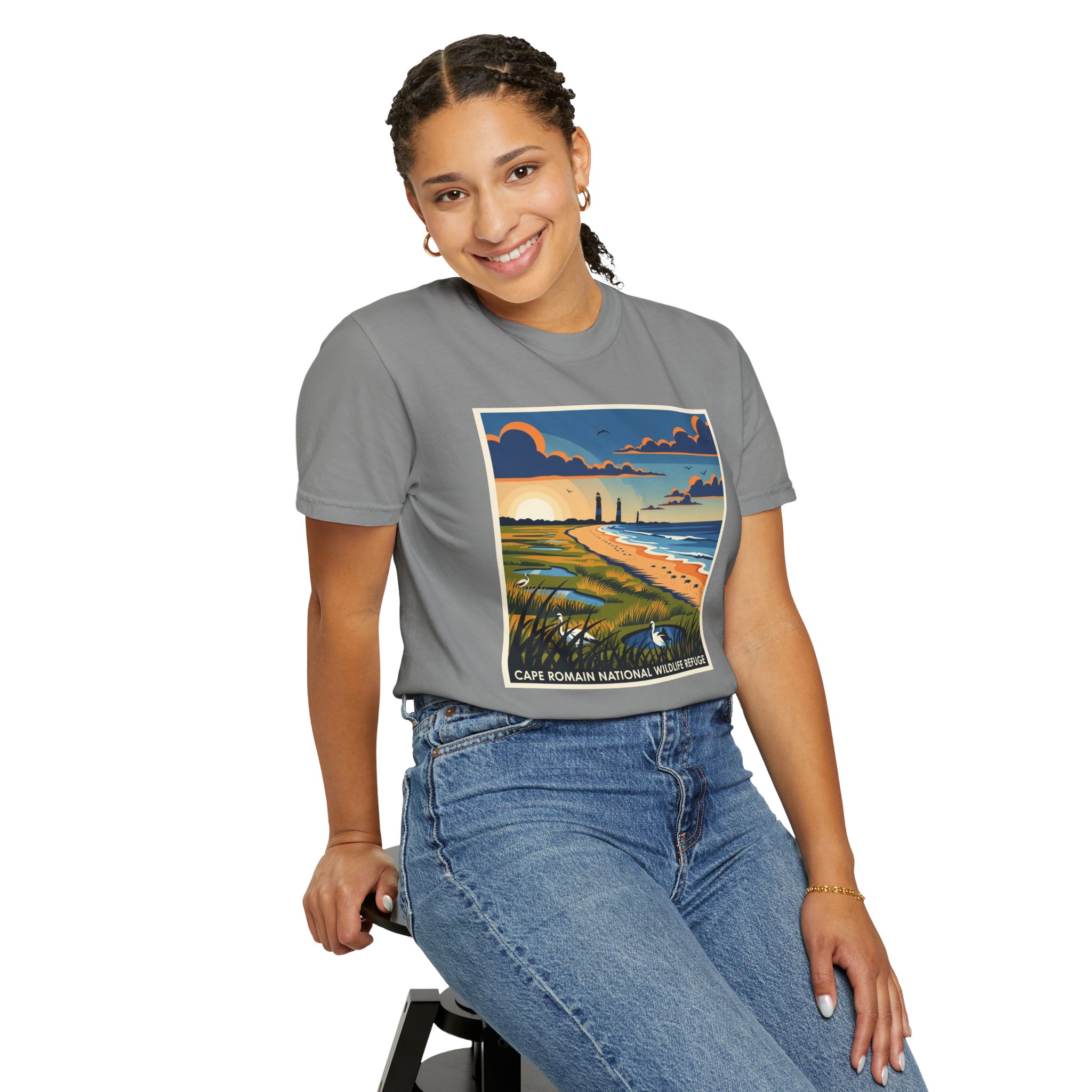 Cape Romain National Wildlife Refuge WPA Style Unisex T-shirt - Image 11