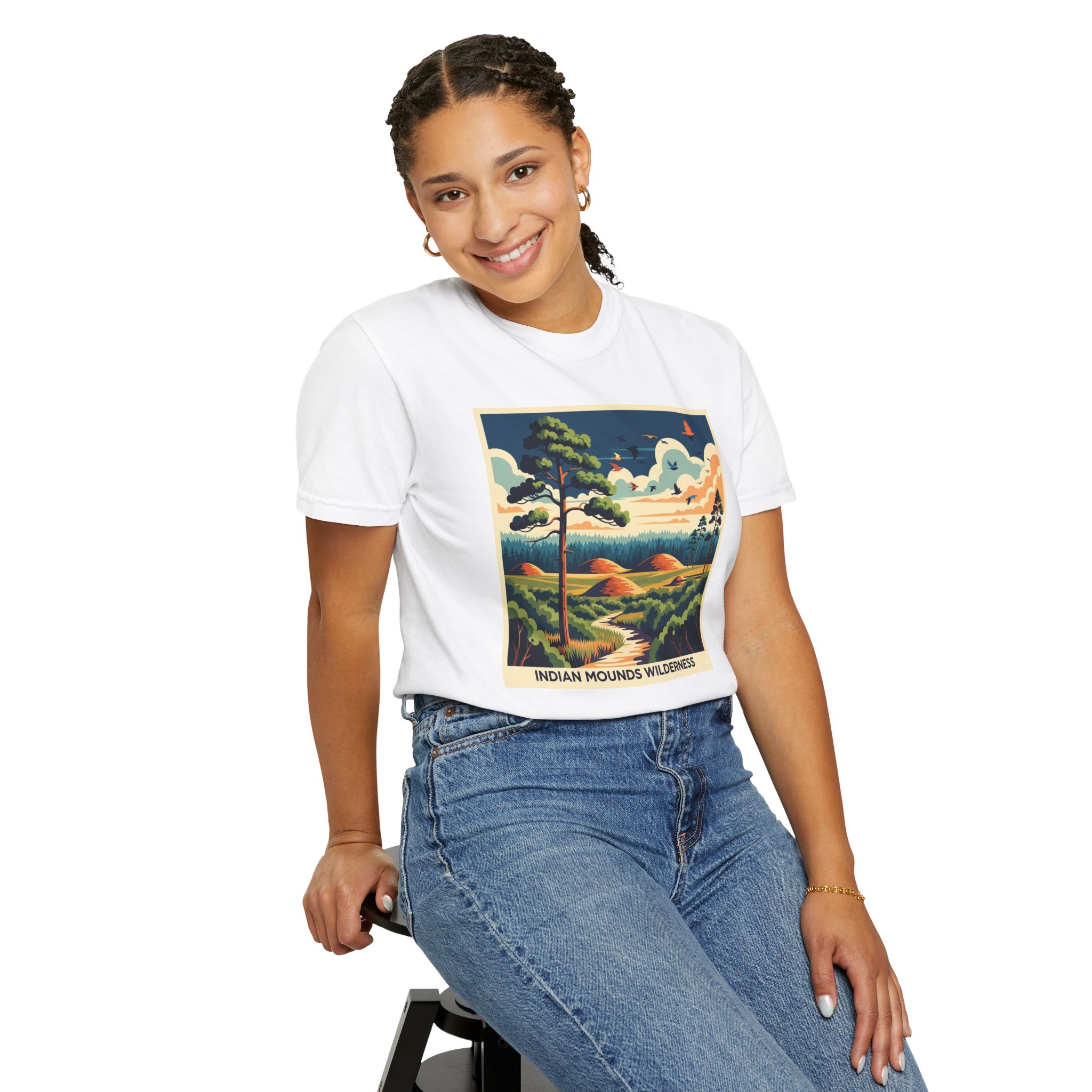 Indian Mounds Wilderness WPA Style Unisex T-shirt - Image 5