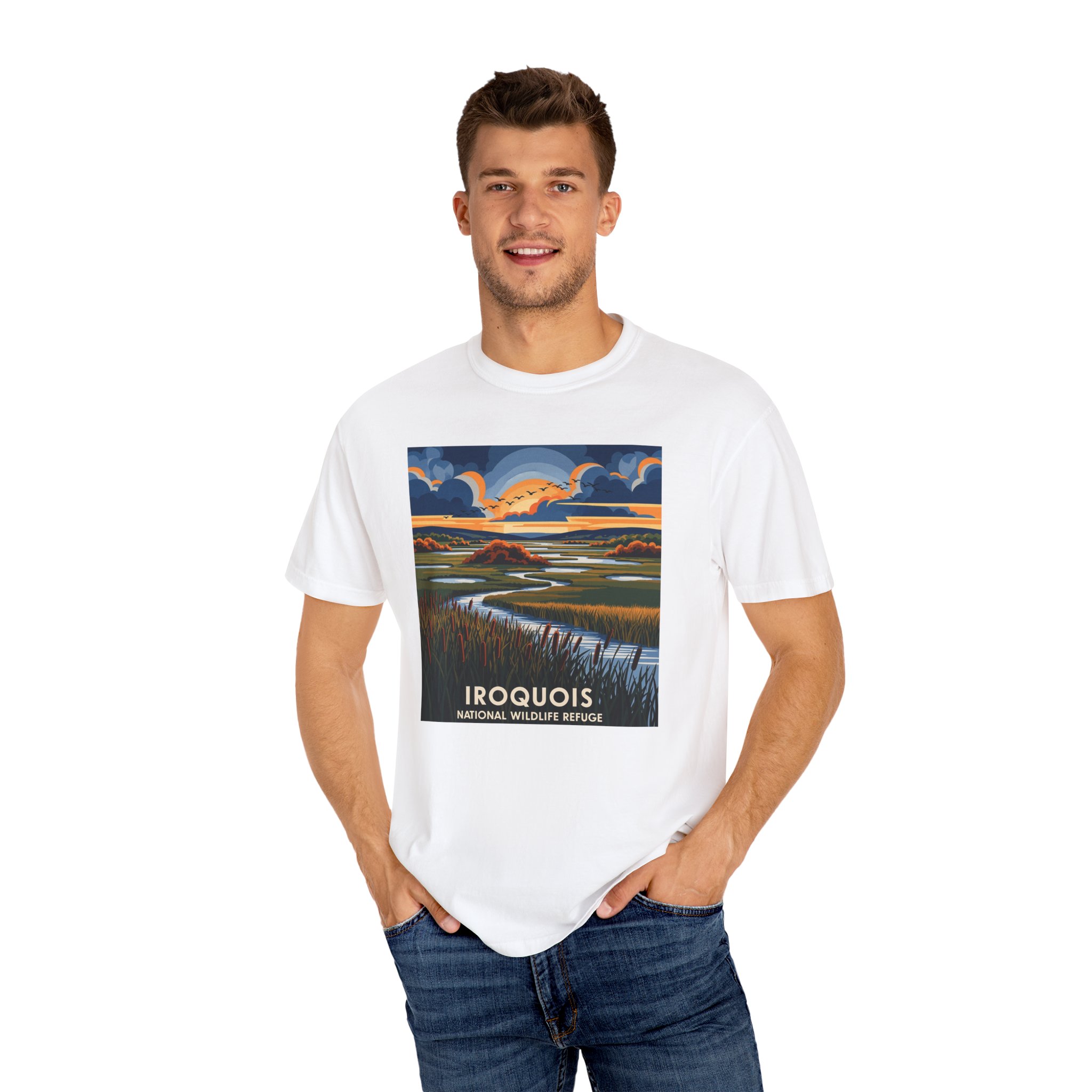 Iroquois National Wildlife Refuge WPA Style Unisex T-shirt - Image 4