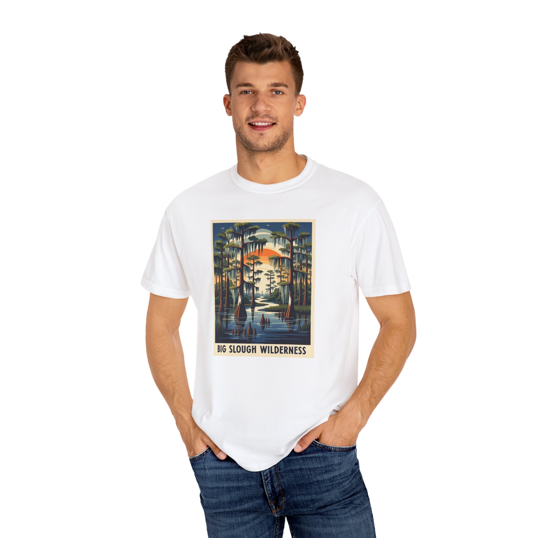 Big Slough Wilderness WPA Style Unisex T-shirt - Image 4
