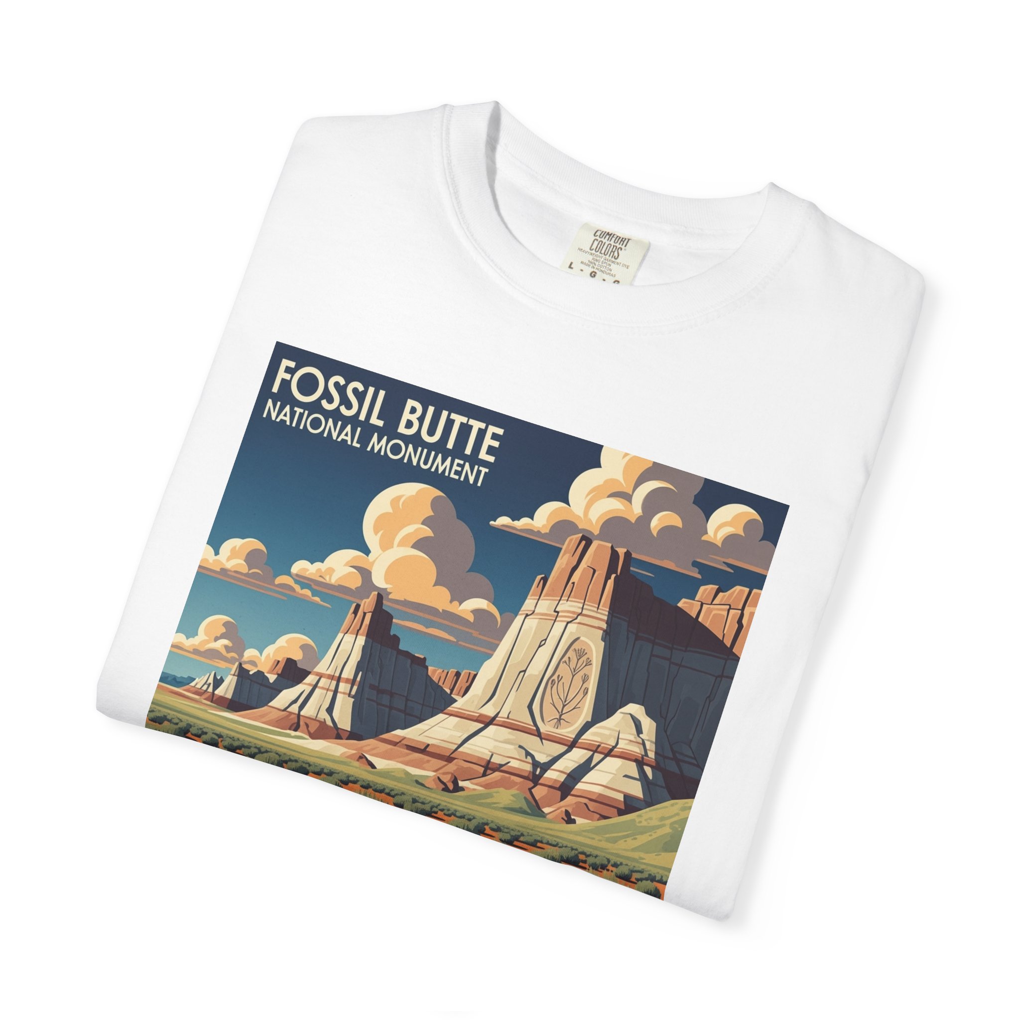 Fossil Butte National Monument WPA Style Unisex T-shirt - Image 3