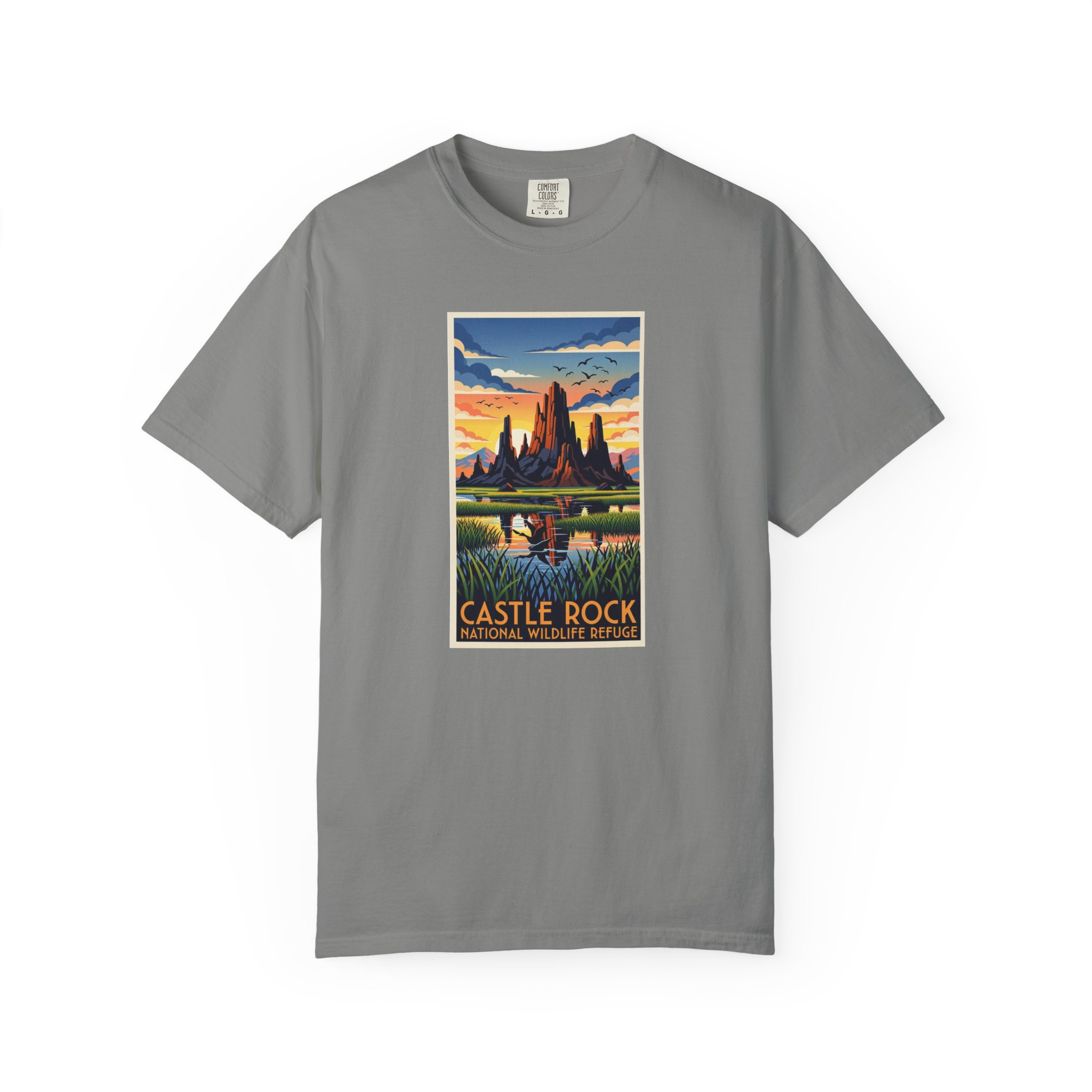 Castle Rock National Wildlife Refuge WPA Style Unisex T-shirt - Image 7