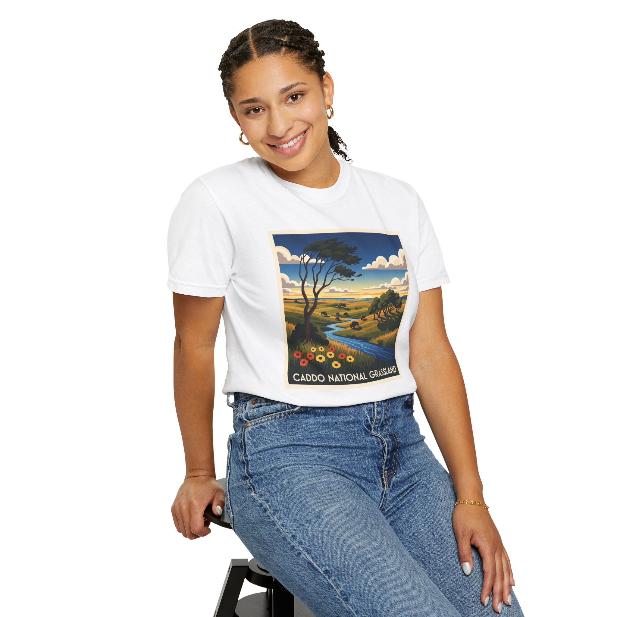 Caddo National Grassland WPA Style Unisex T-shirt - Image 5