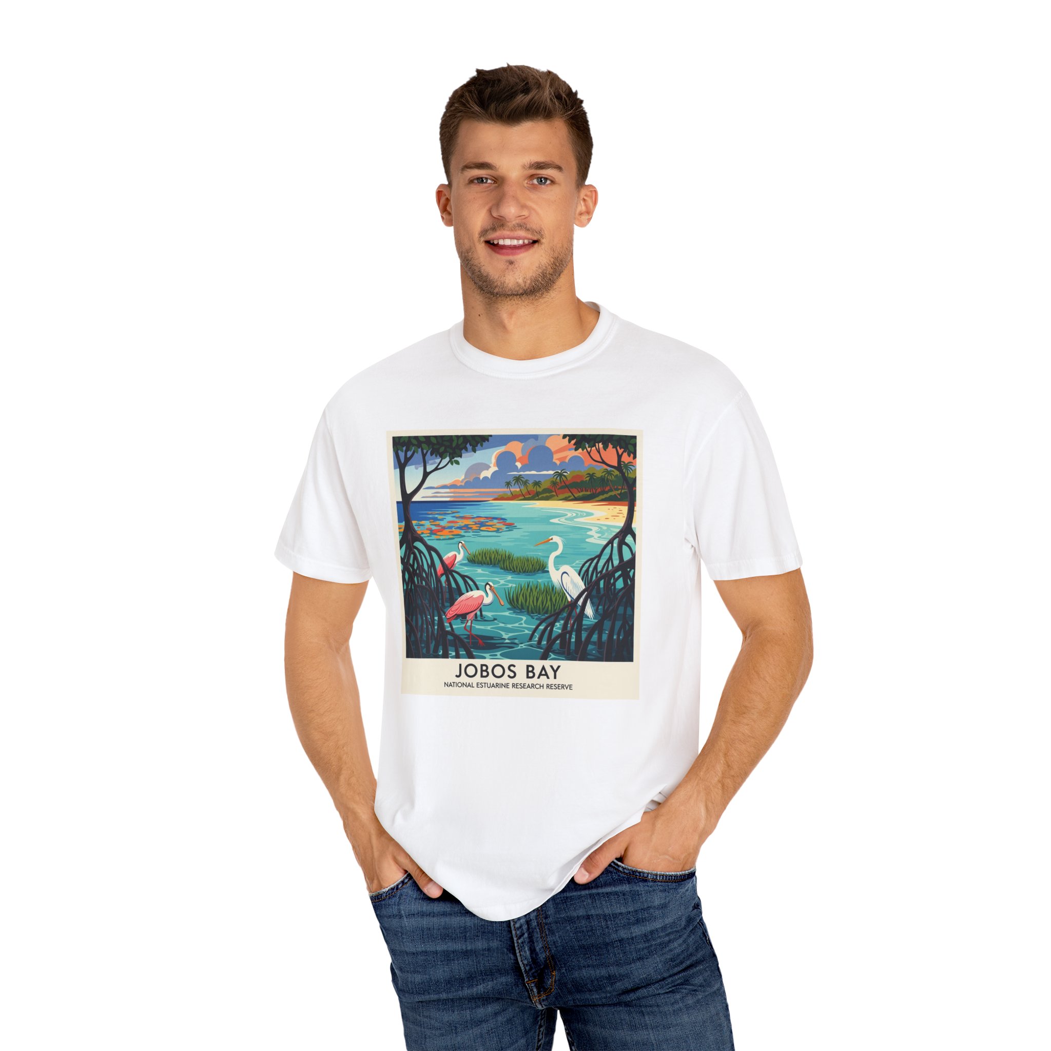 Jobos Bay National Estuarine Research Reserve WPA Style Unisex T-shirt - Image 4
