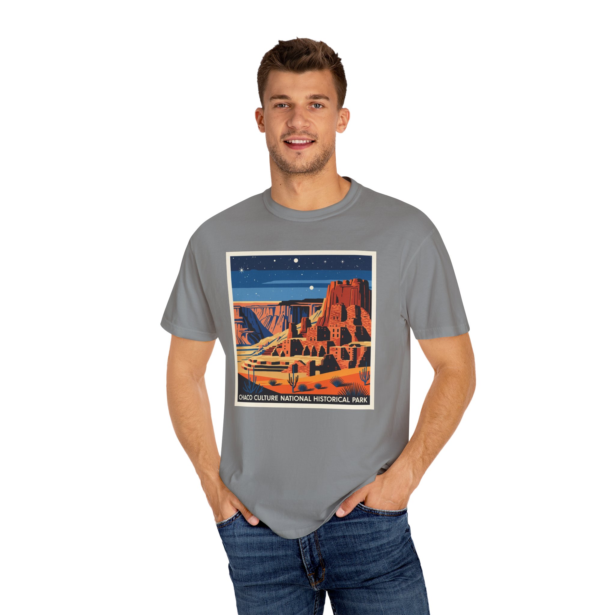 Chaco Culture National Historical Park WPA Style Unisex T-shirt - Image 10