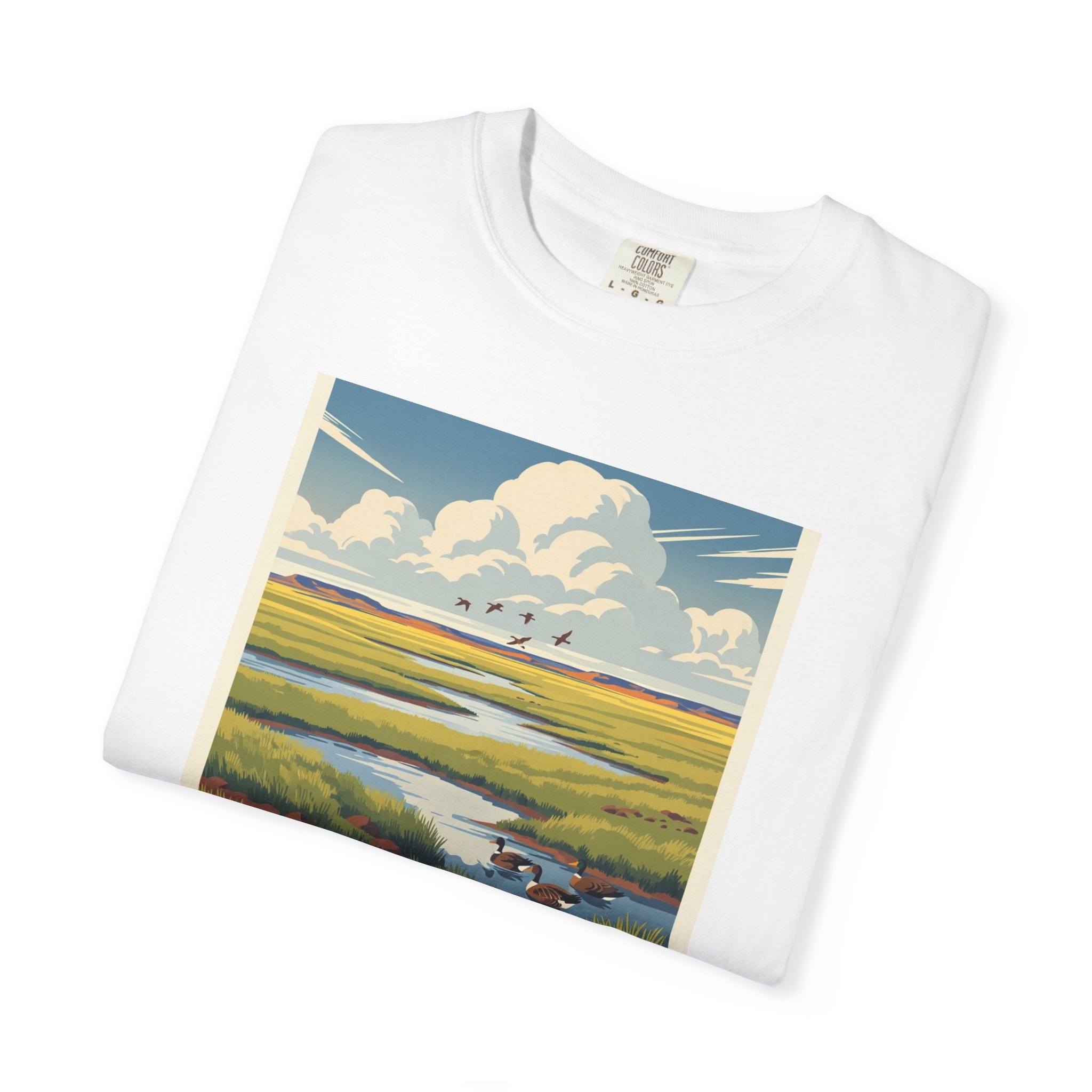 Bamforth National Wildlife Refuge WPA Style Unisex T-shirt - Image 3