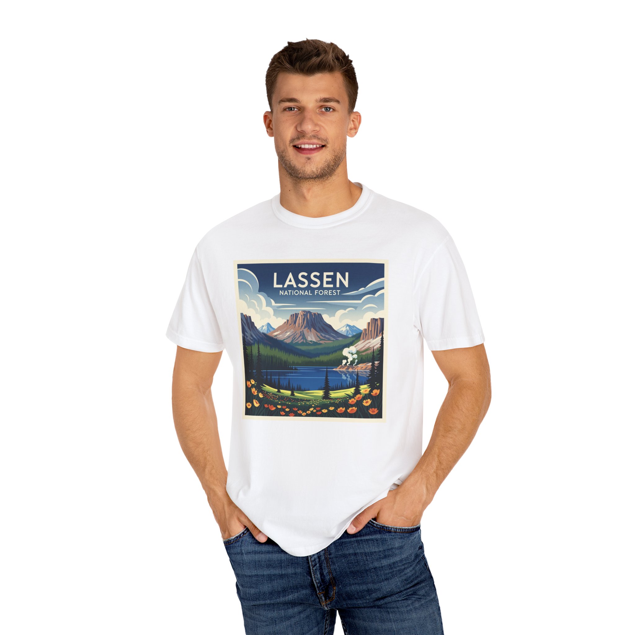 Lassen National Forest WPA Style Unisex T-shirt - Image 4