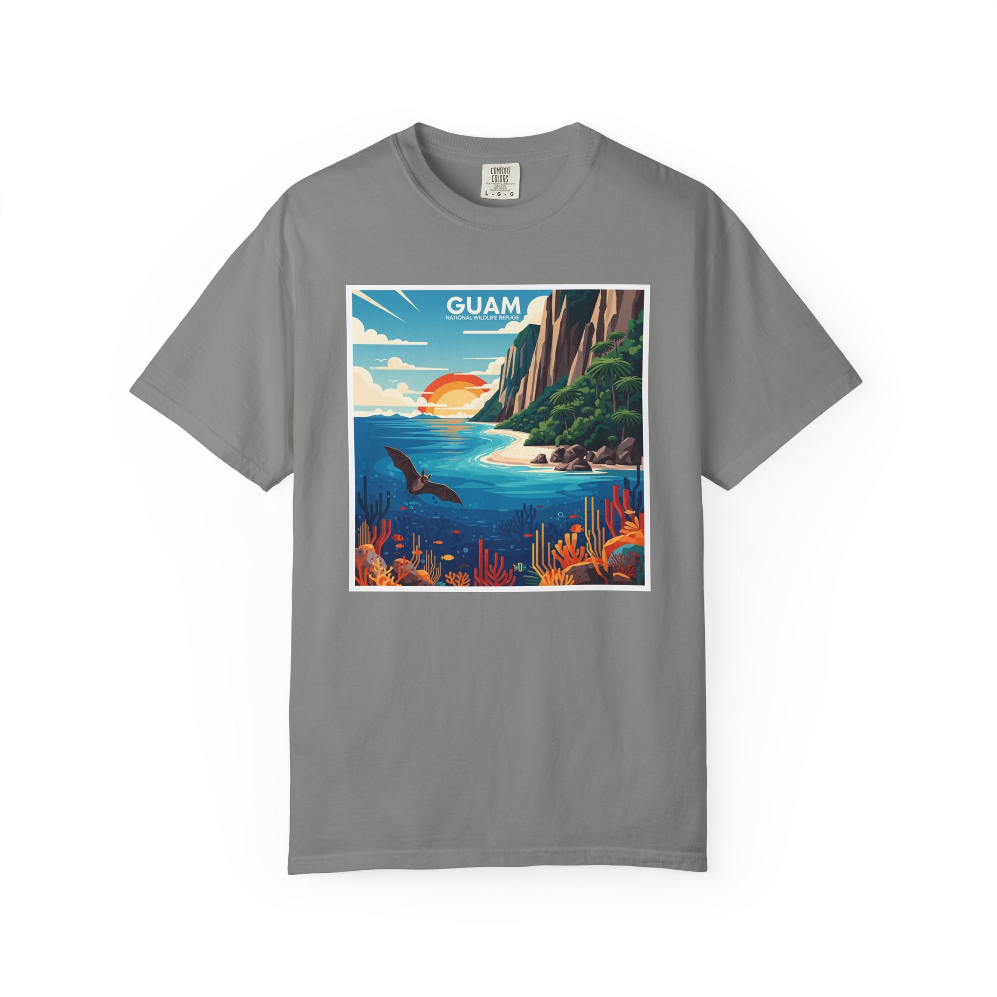 Guam National Wildlife Refuge WPA Style Unisex T-shirt - Image 7