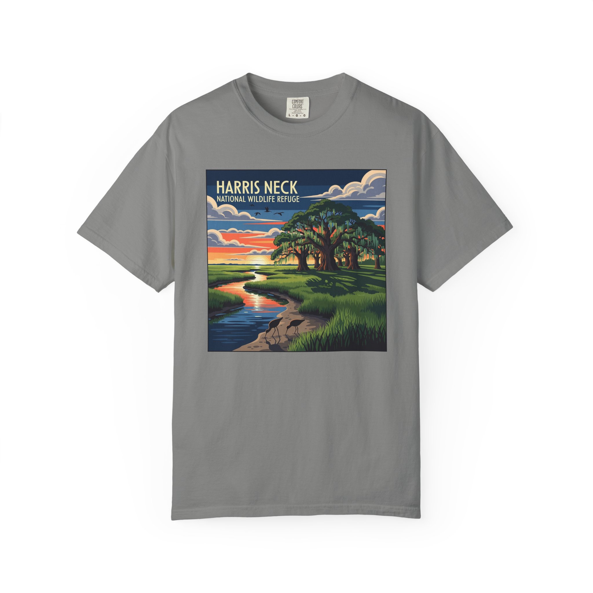 Harris Neck National Wildlife Refuge WPA Style Unisex T-shirt - Image 7