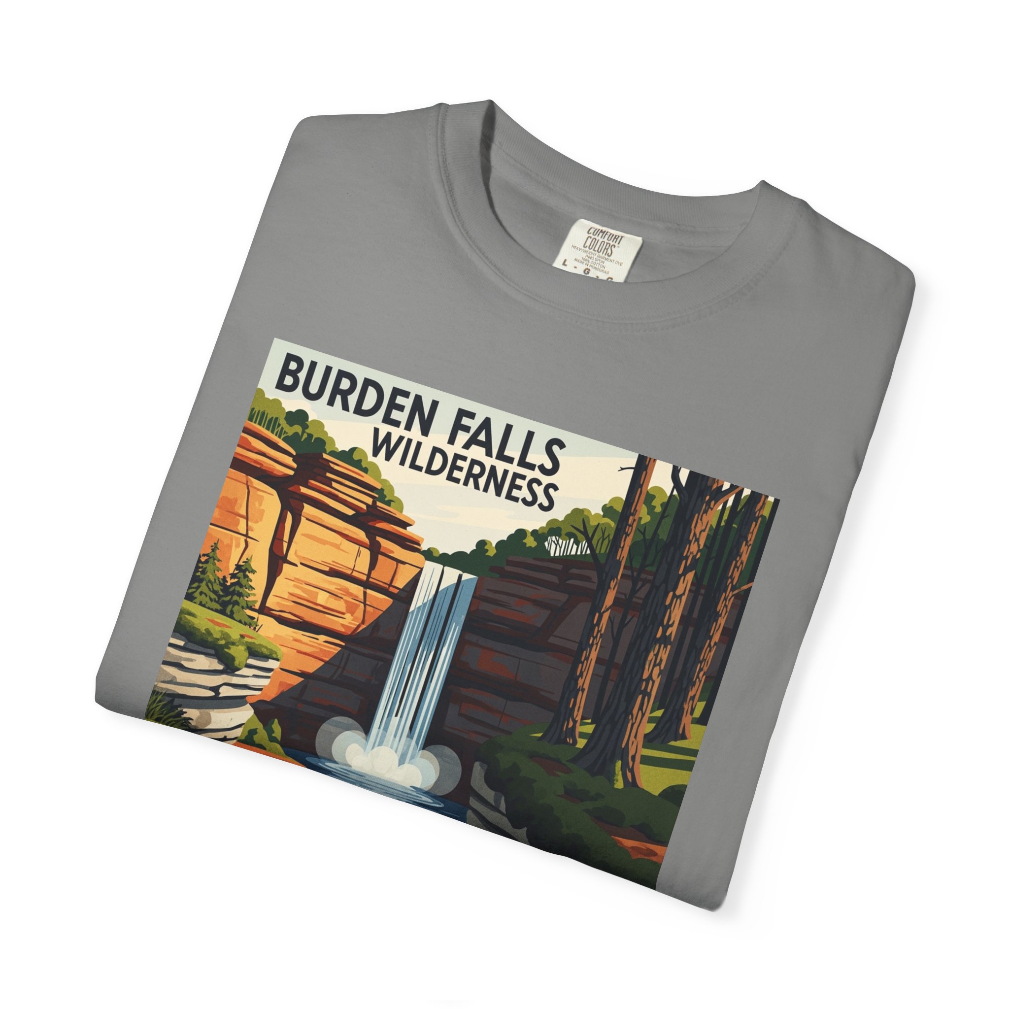 Burden Falls Wilderness WPA Style Unisex T-shirt - Image 9
