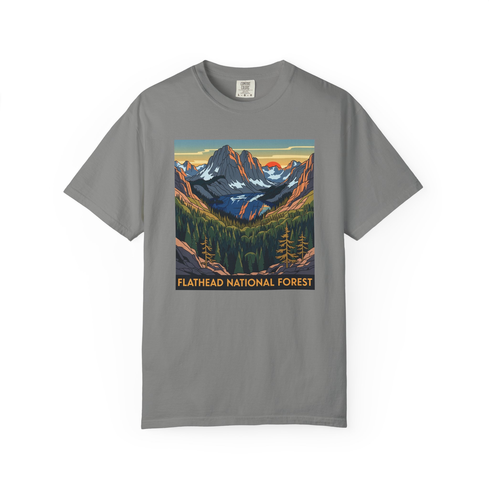 Flathead National Forest WPA Style Unisex T-shirt - Image 7