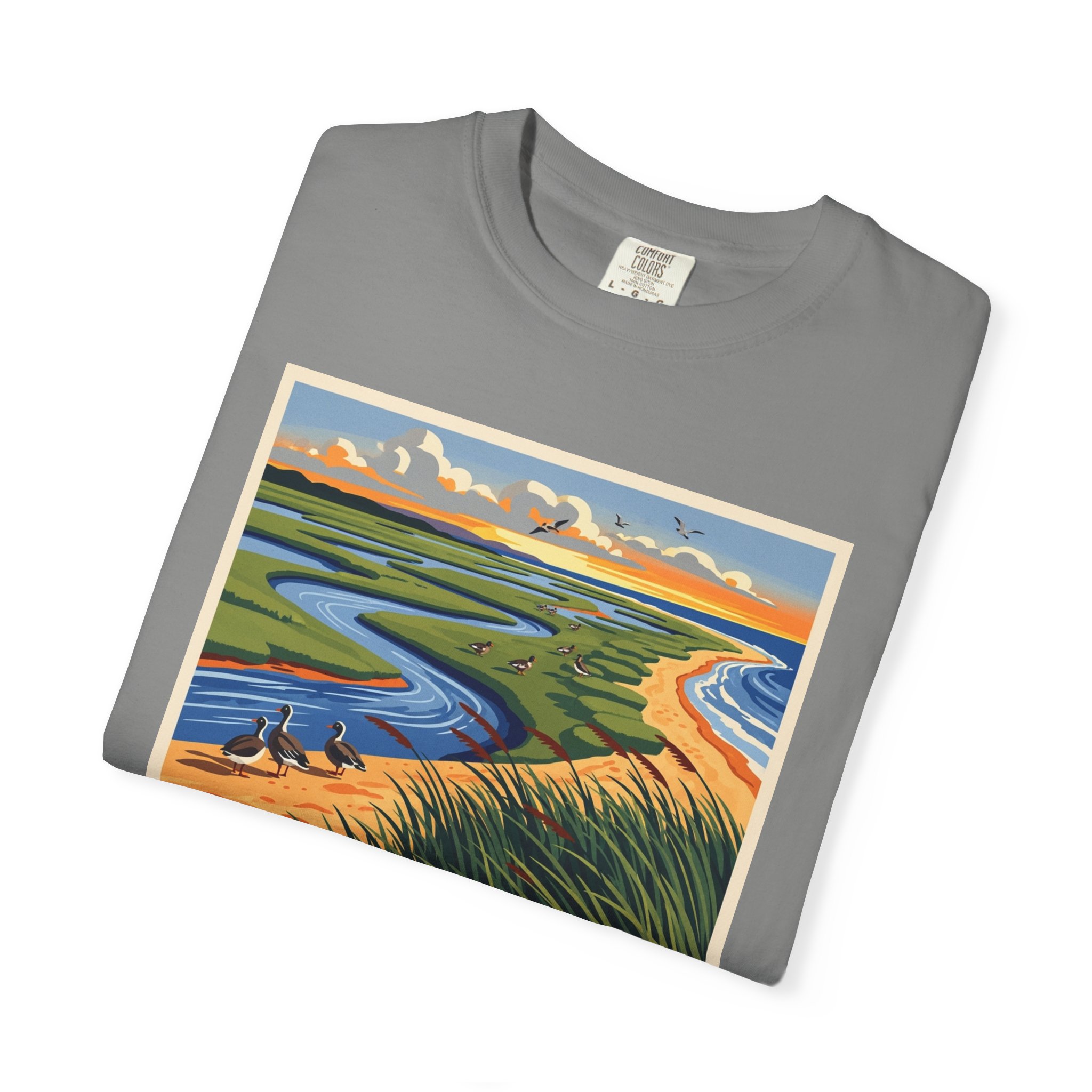 Conscience Point National Wildlife Refuge WPA Style Unisex T-shirt - Image 9