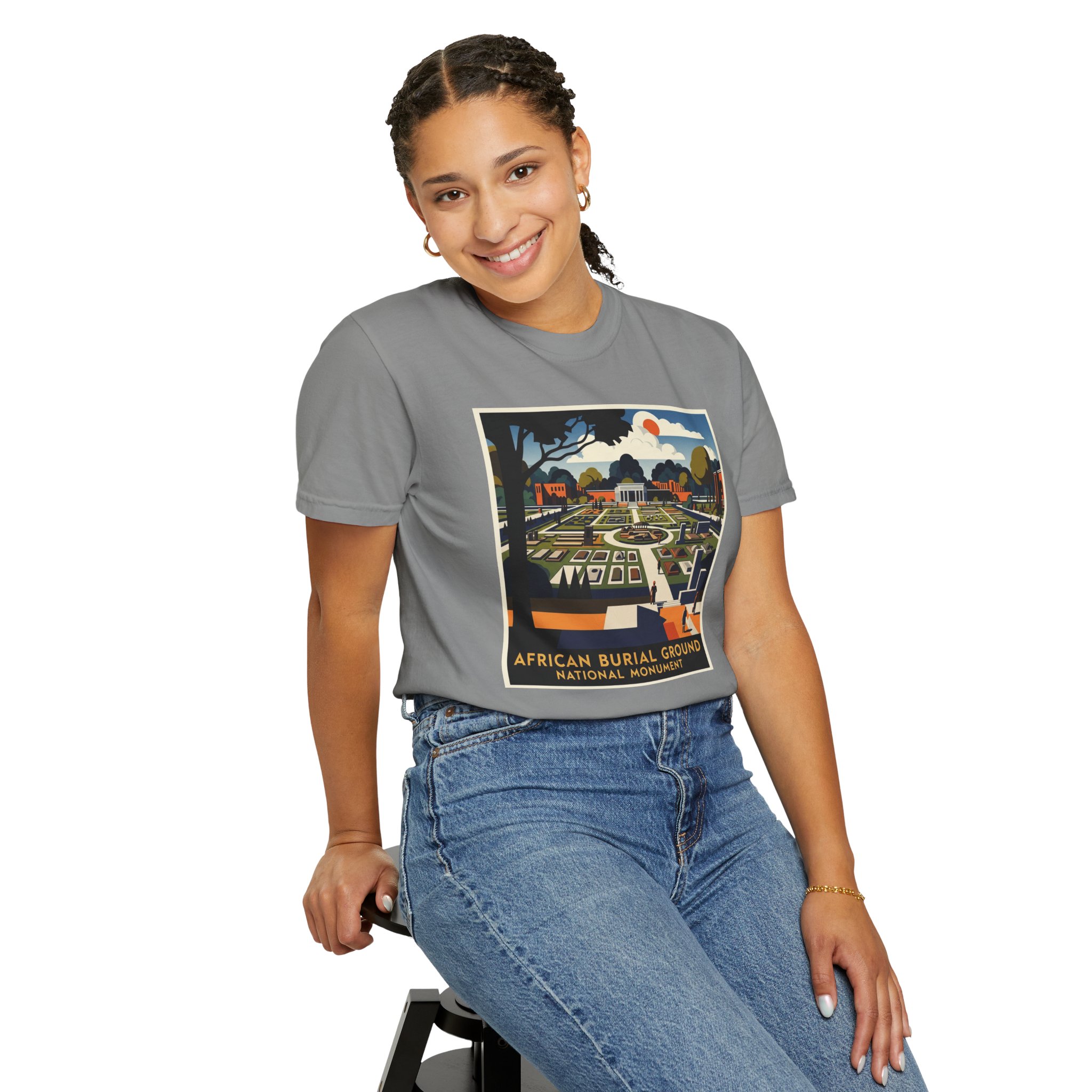 African Burial Ground National Monument WPA Style Unisex T-shirt - Image 11