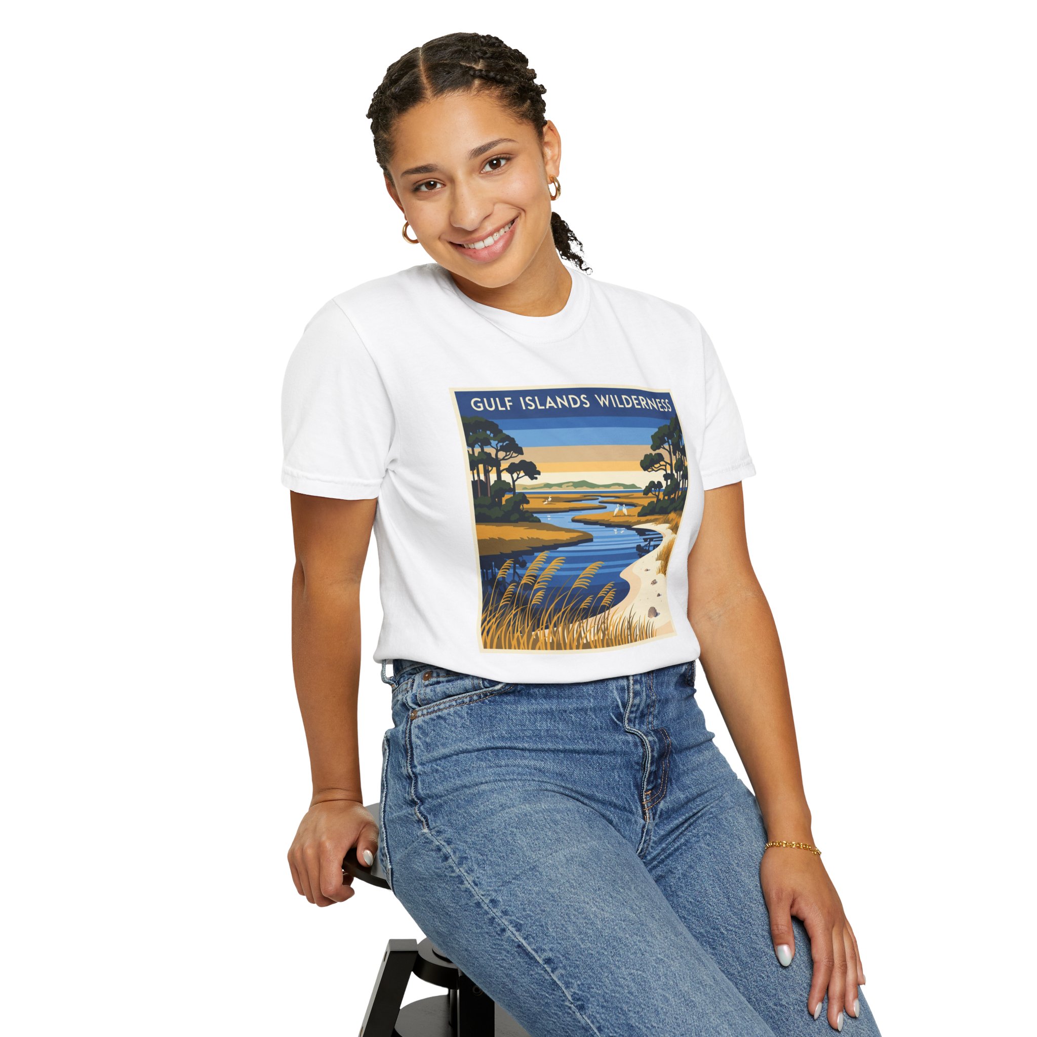 Gulf Islands Wilderness WPA Style Unisex T-shirt - Image 5