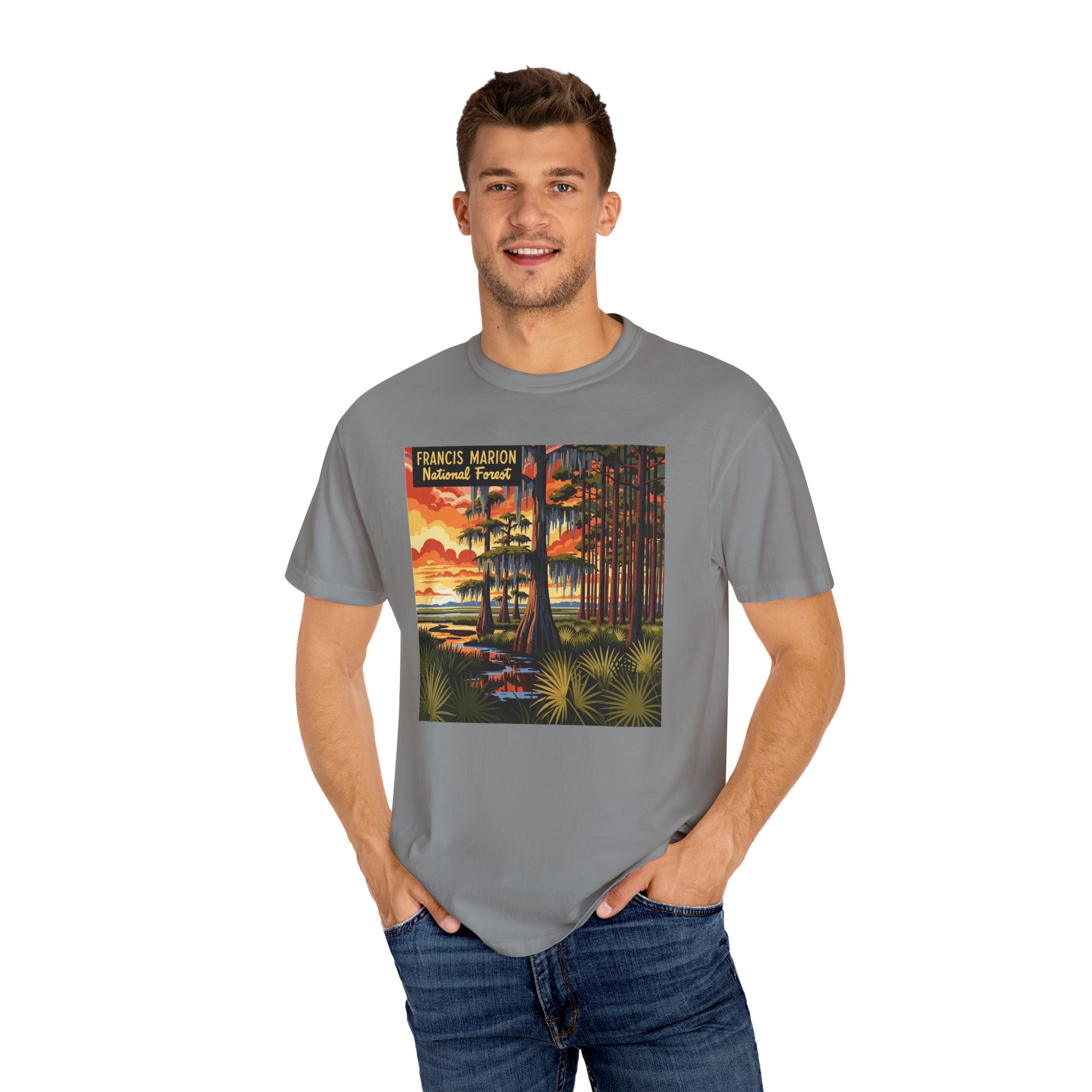 Francis Marion National Forest WPA Style Unisex T-shirt - Image 10