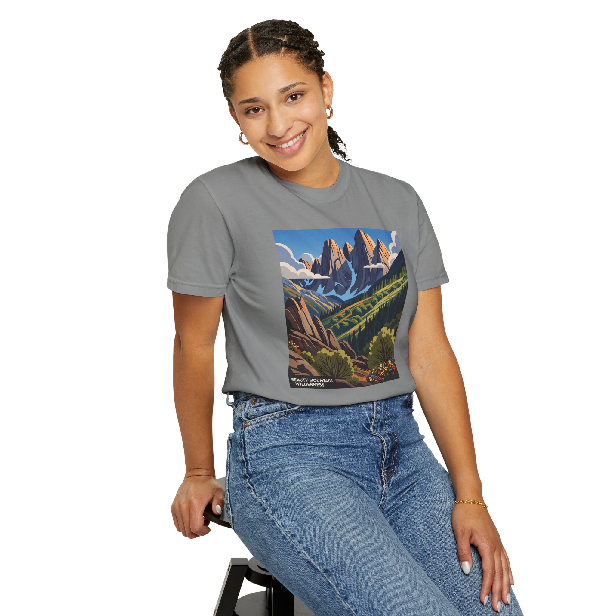 Beauty Mountain Wilderness WPA Style Unisex T-shirt - Image 11