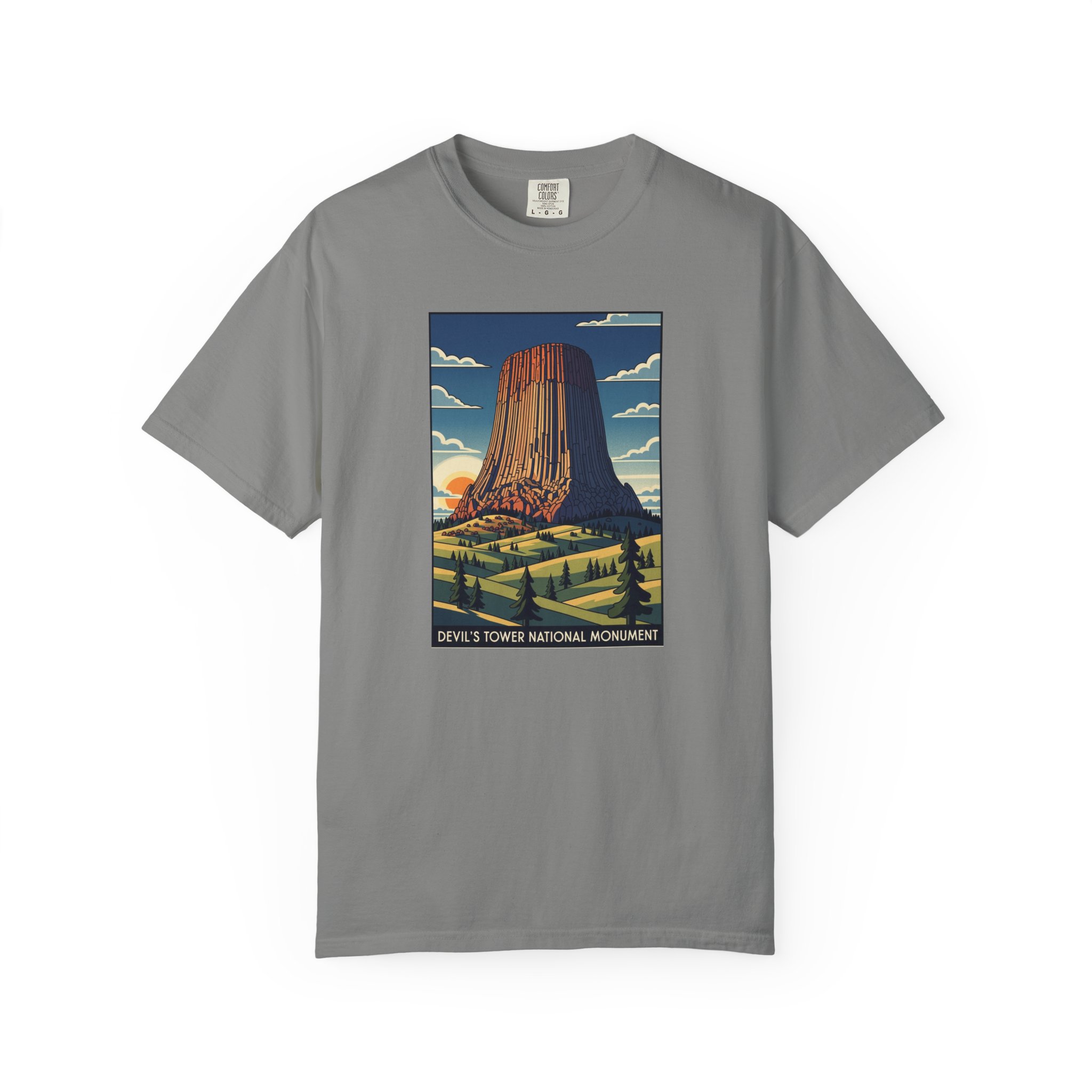 Devil's Tower National Monument WPA Style Unisex T-shirt - Image 7