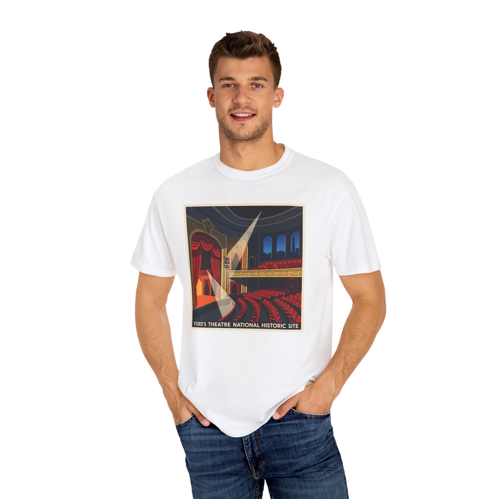 Ford's Theatre National Historic Site WPA Style Unisex T-shirt - Image 4