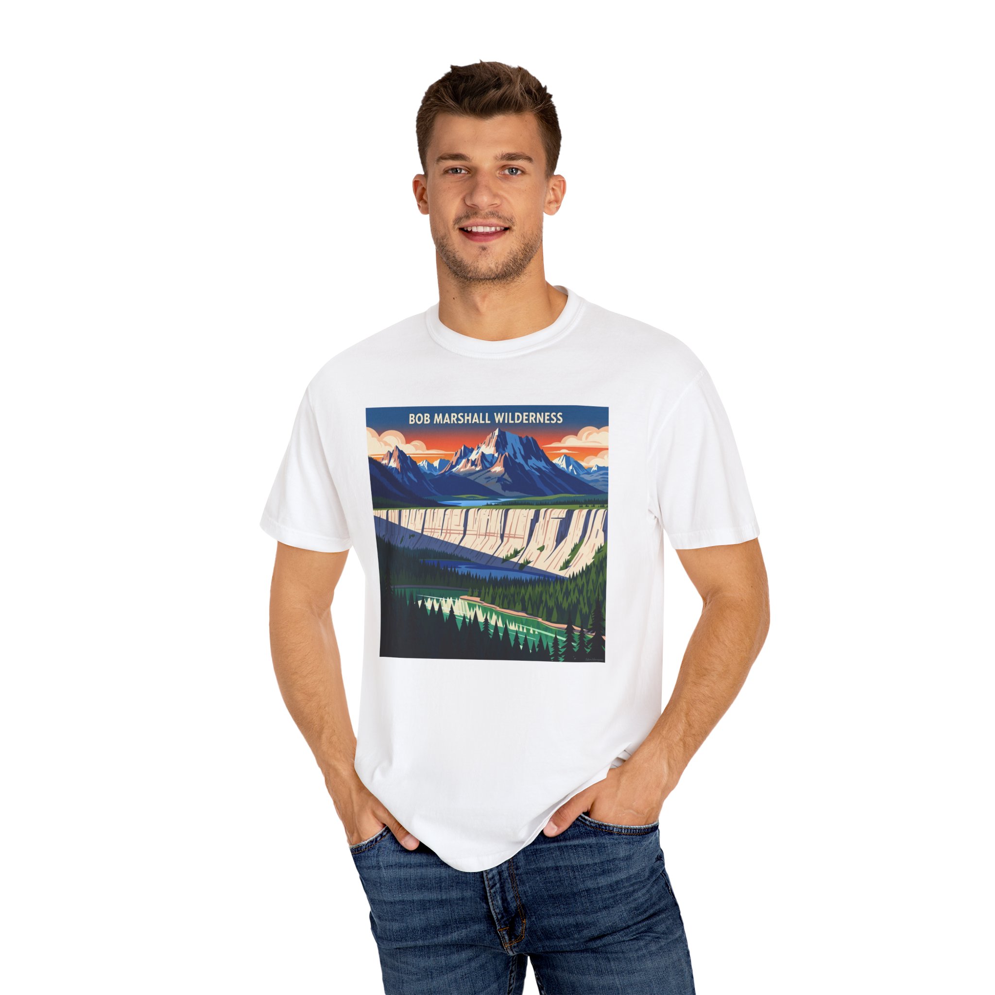 Bob Marshall Wilderness WPA Style Unisex T-shirt - Image 4