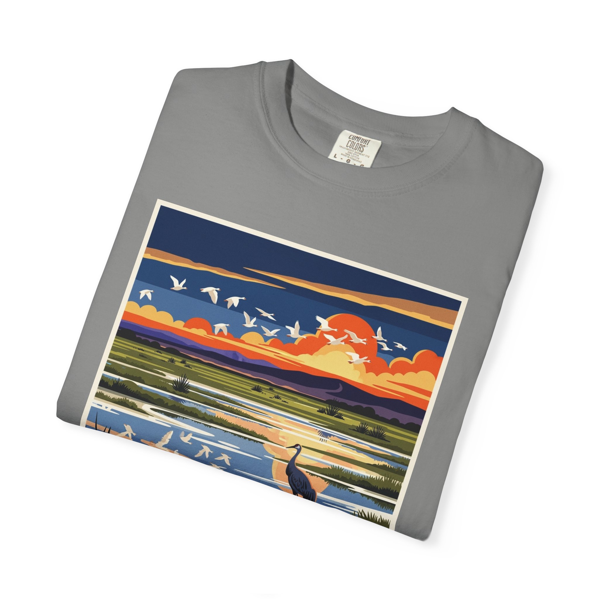 Bitter Lake National Wildlife Refuge WPA Style Unisex T-shirt - Image 9
