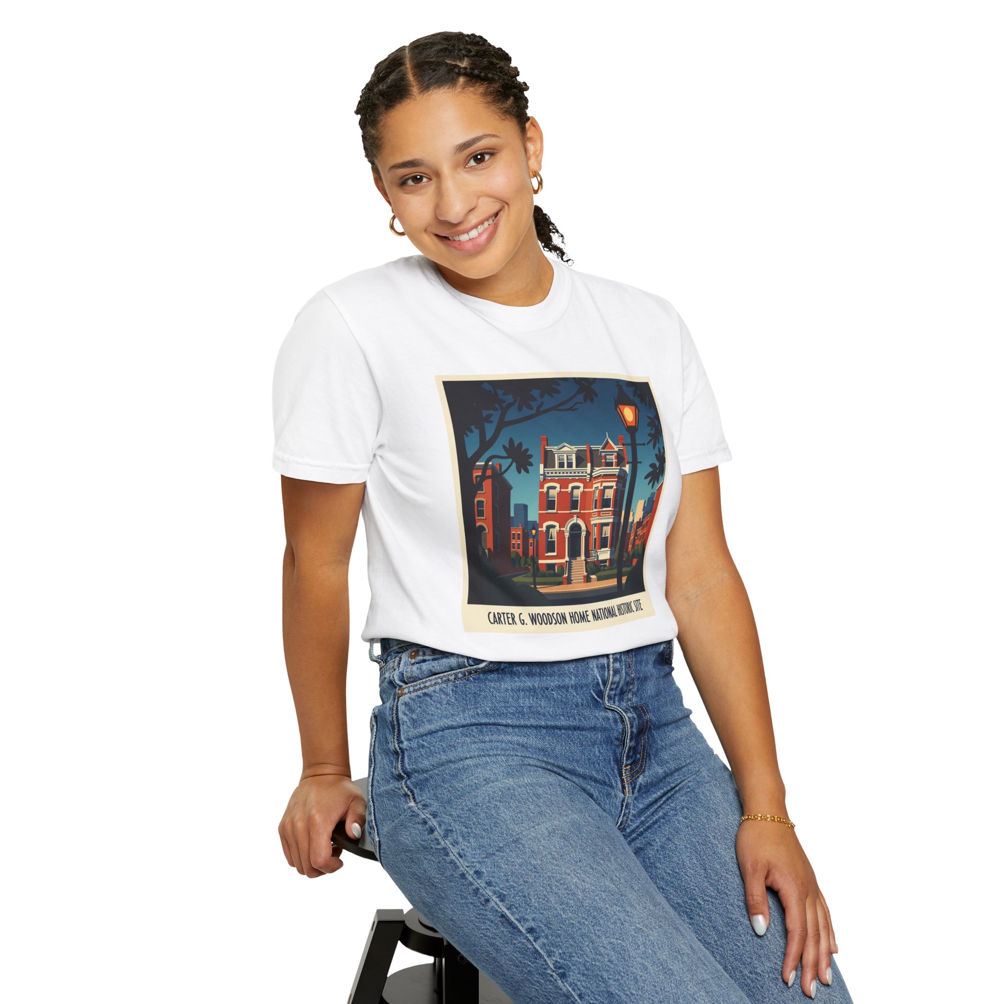 Carter G. Woodson Home National Historic Site WPA Style Unisex T-shirt - Image 5
