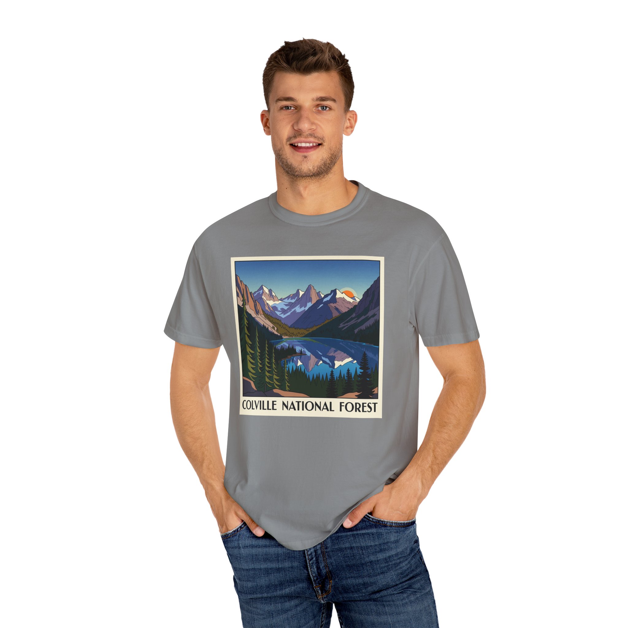 Colville National Forest WPA Style Unisex T-shirt - Image 10